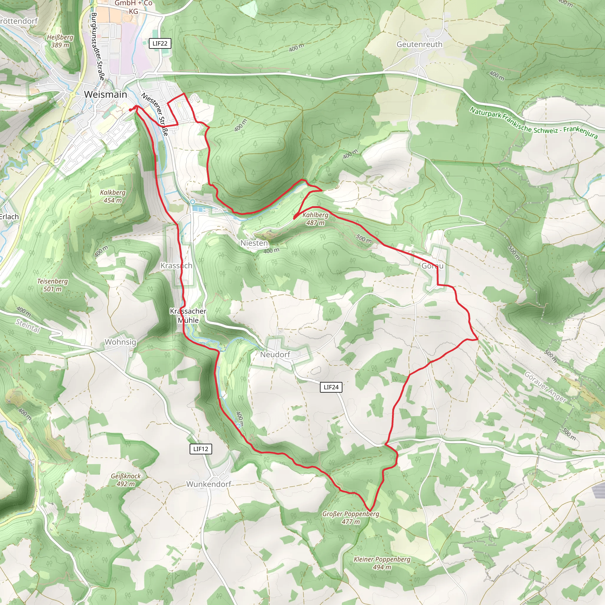 Rundweg Baerental Goerau mobile static map