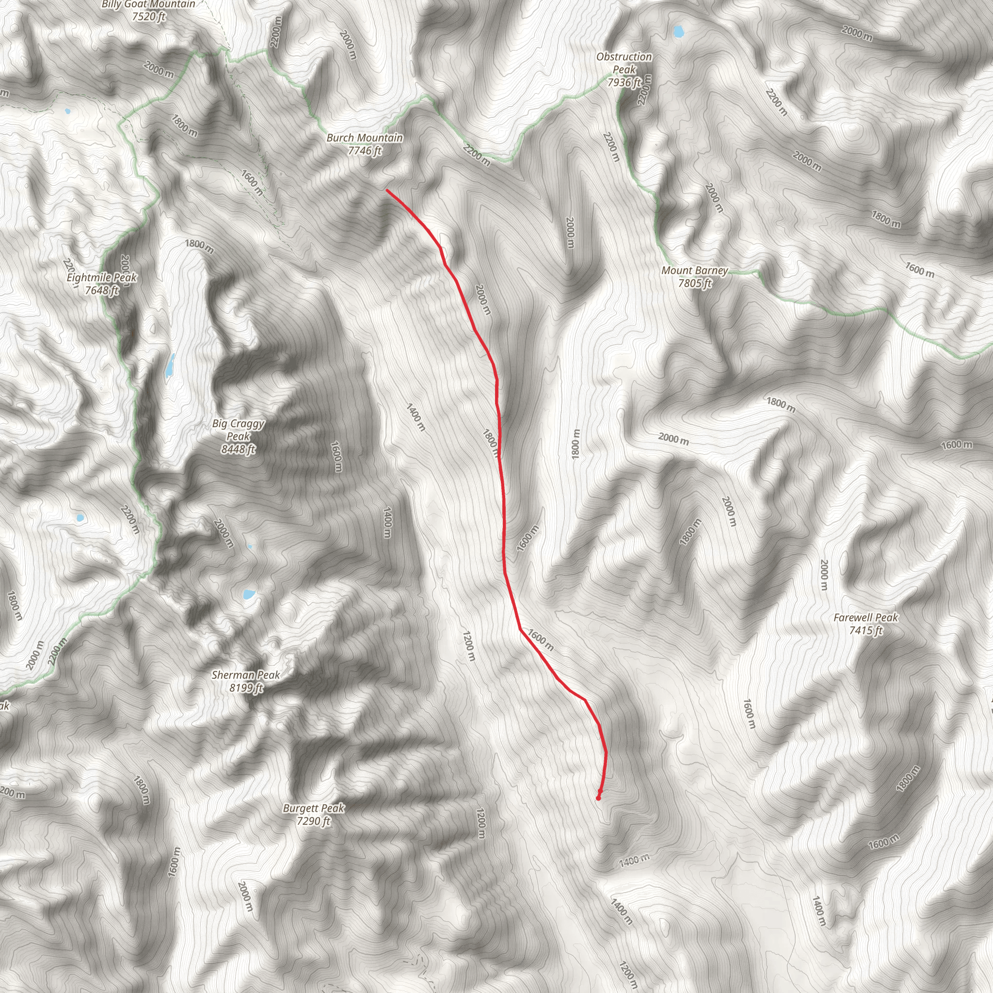 Eightmile Ridge Trail mobile static map