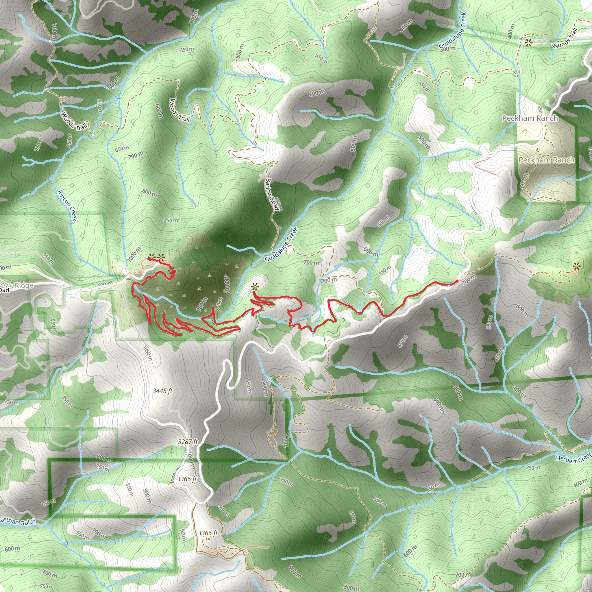 Mount Umunhum Trail mobile static map
