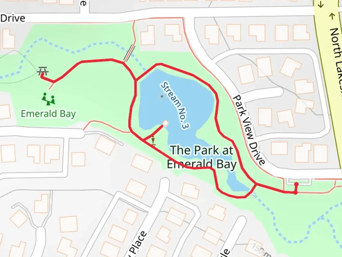 An image depicting the trail The Park at Emerald Bay Loop and its surrounding area.