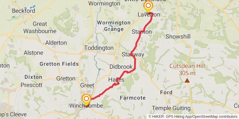 Winchcombe Way stage 4 Map