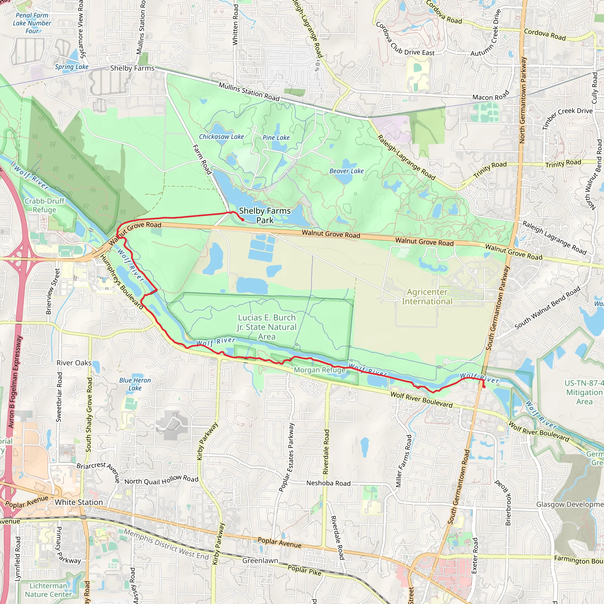 Wolf River Trail and Wolf River Greenway - Hyde Lake mobile static map