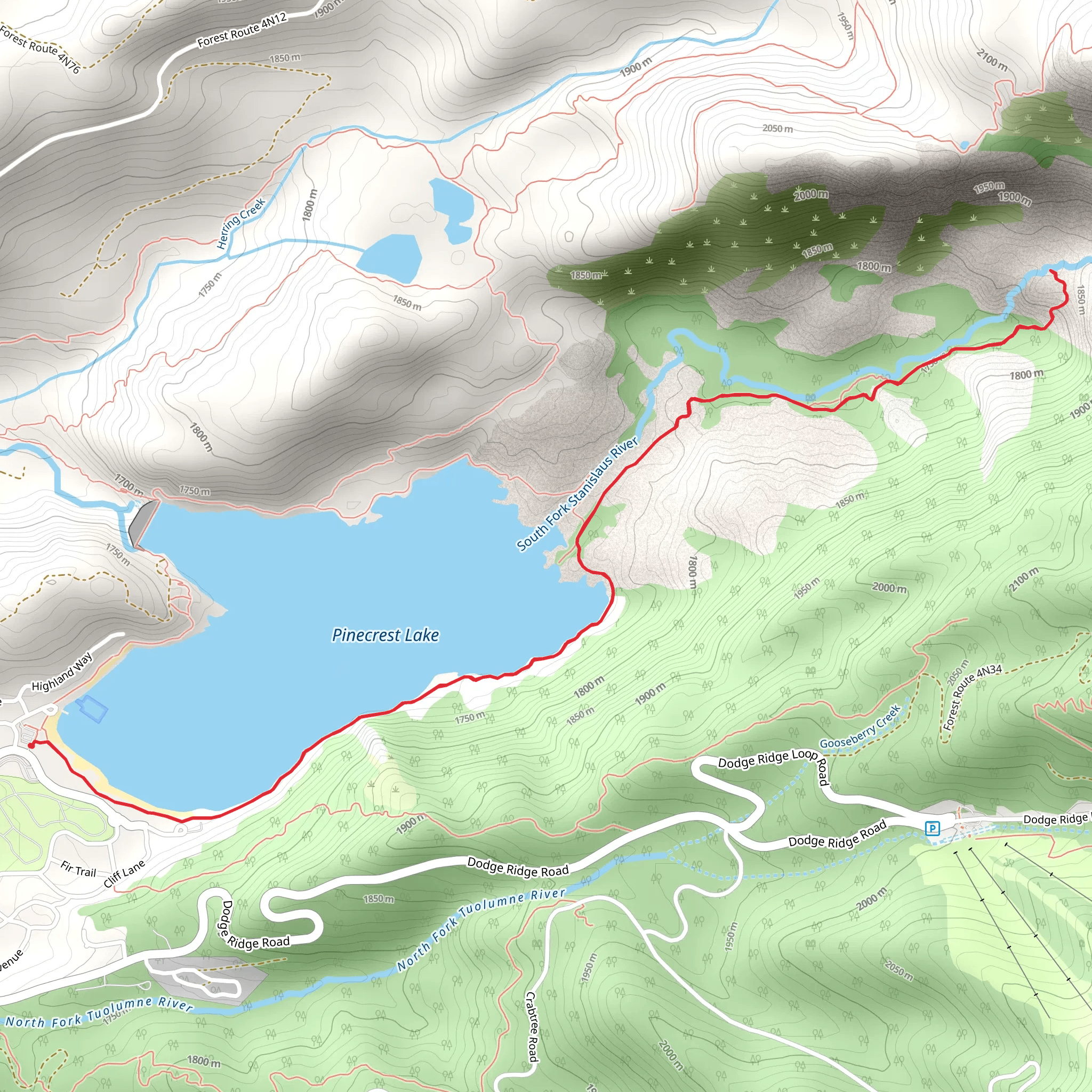 Cleo's Bath via Pinecrest Lake Trail mobile static map