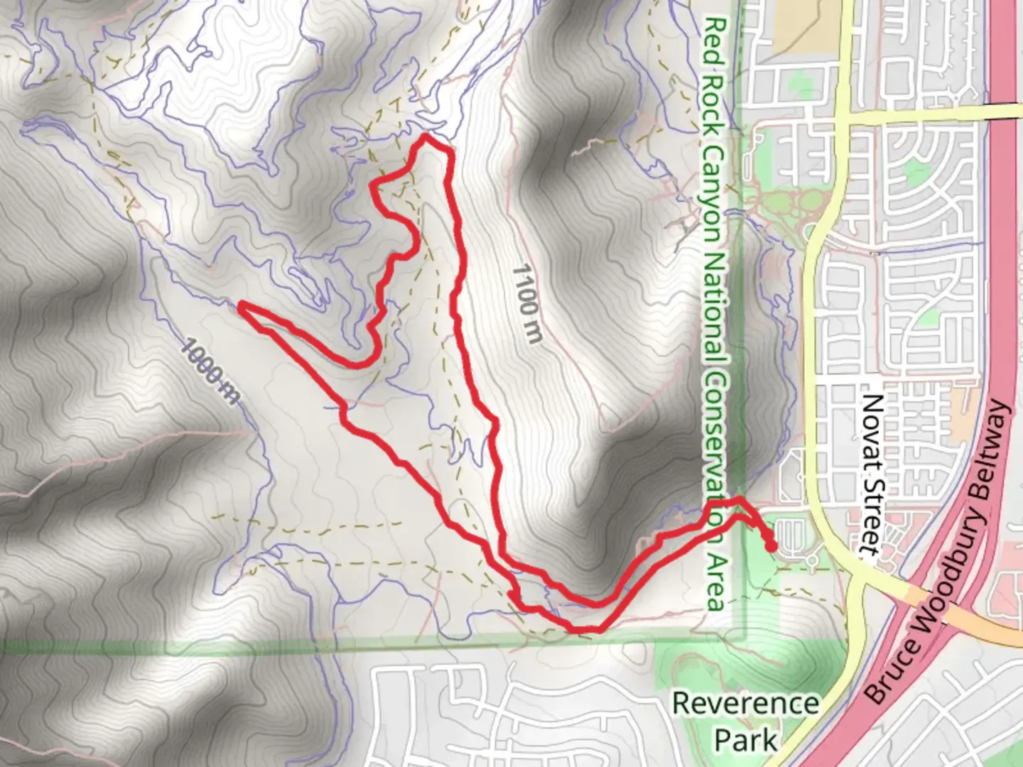 An image depicting the trail Black Friday and No Dab Loop and its surrounding area.