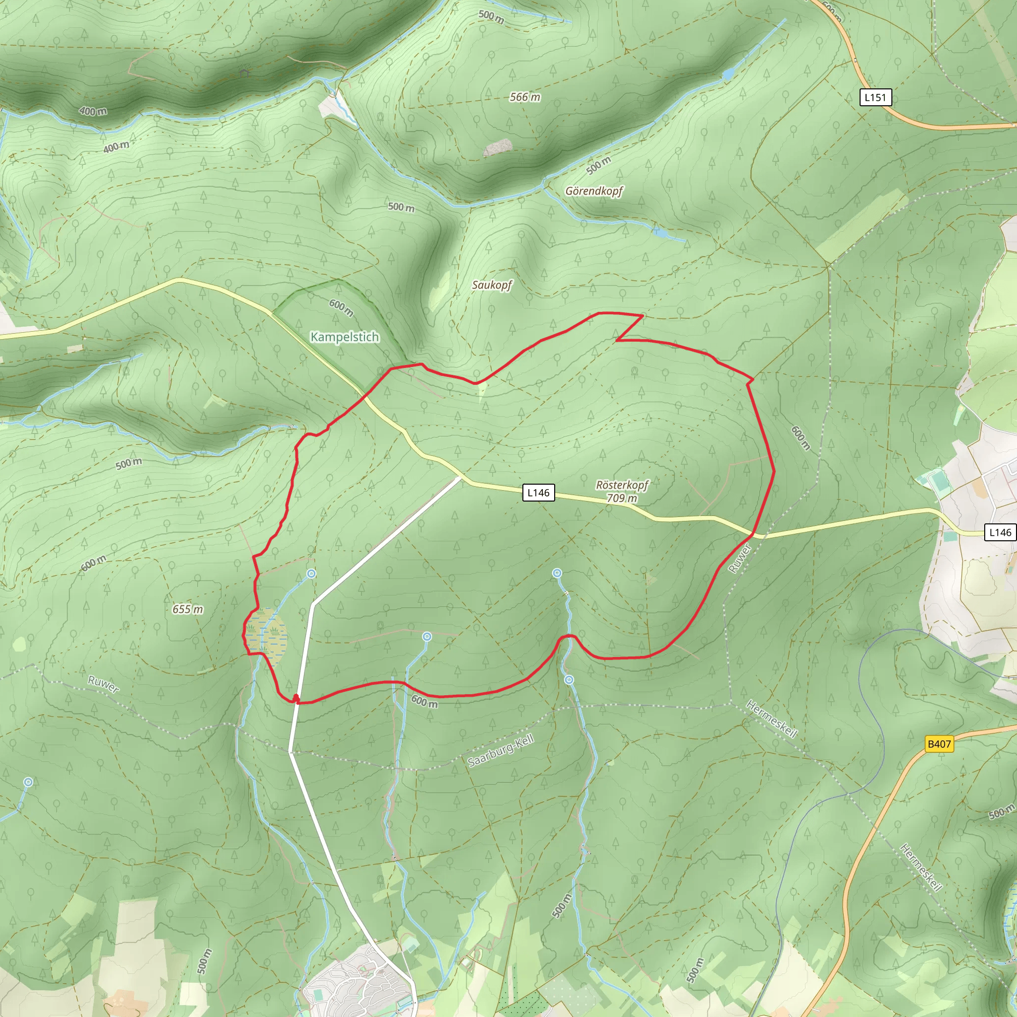 Roesterkopf Rundweg mobile static map