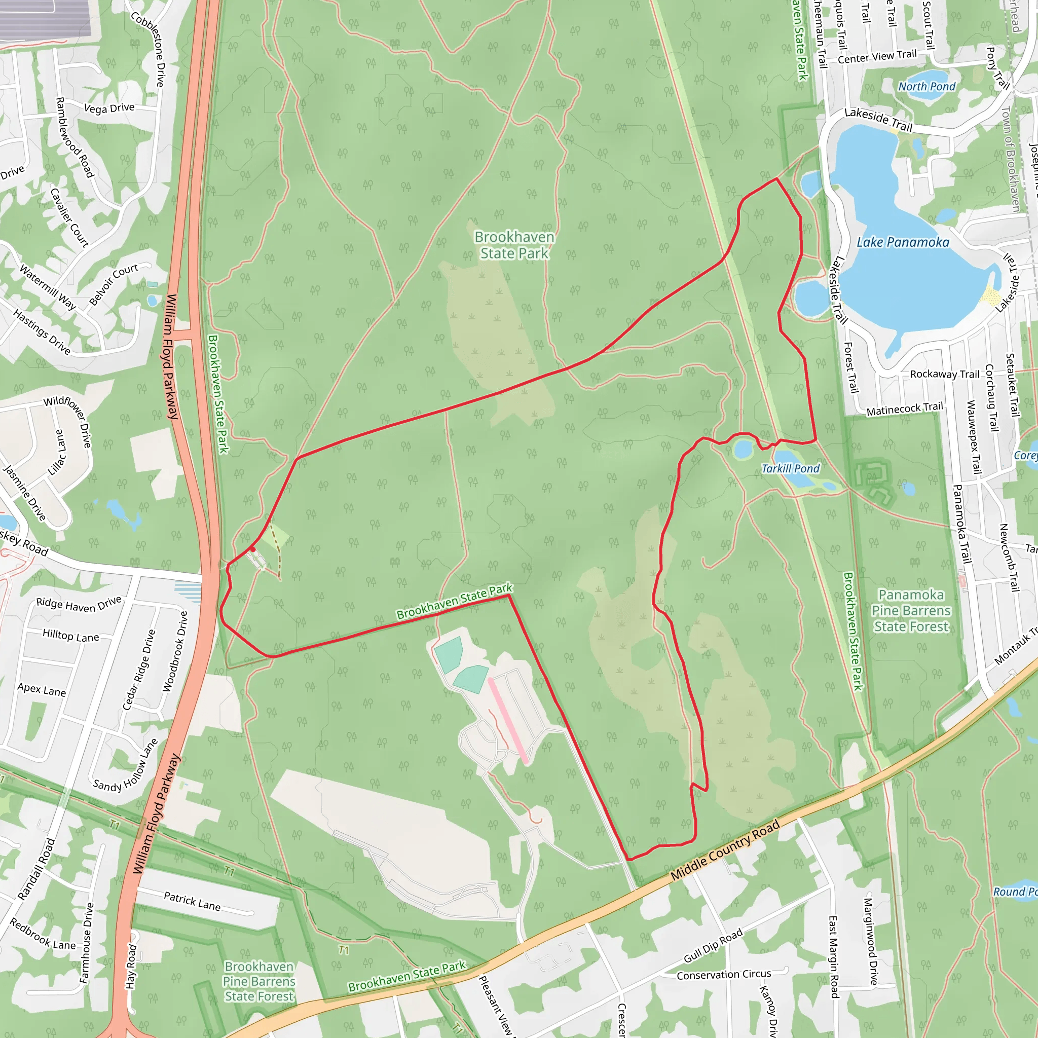 Lake Panamoka Loop mobile static map