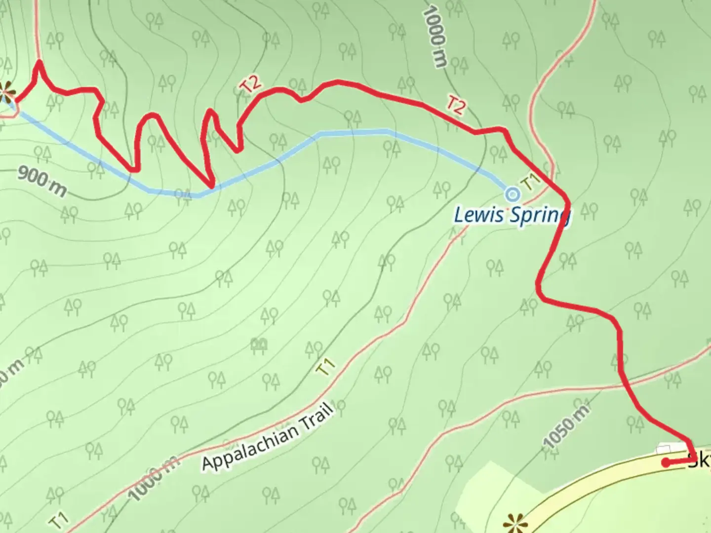 An image depicting the trail Hawksbill Creek and its surrounding area.