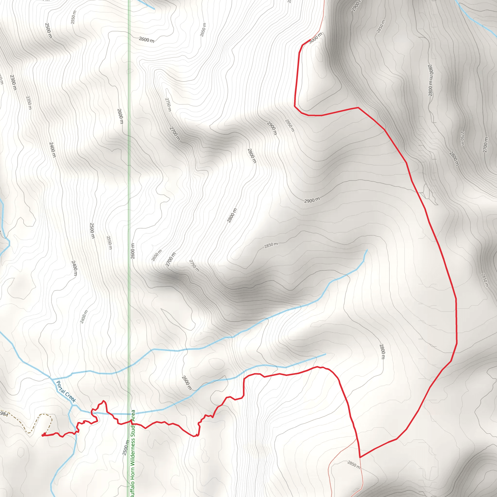 Windy Pass from Portal Creek Road mobile static map