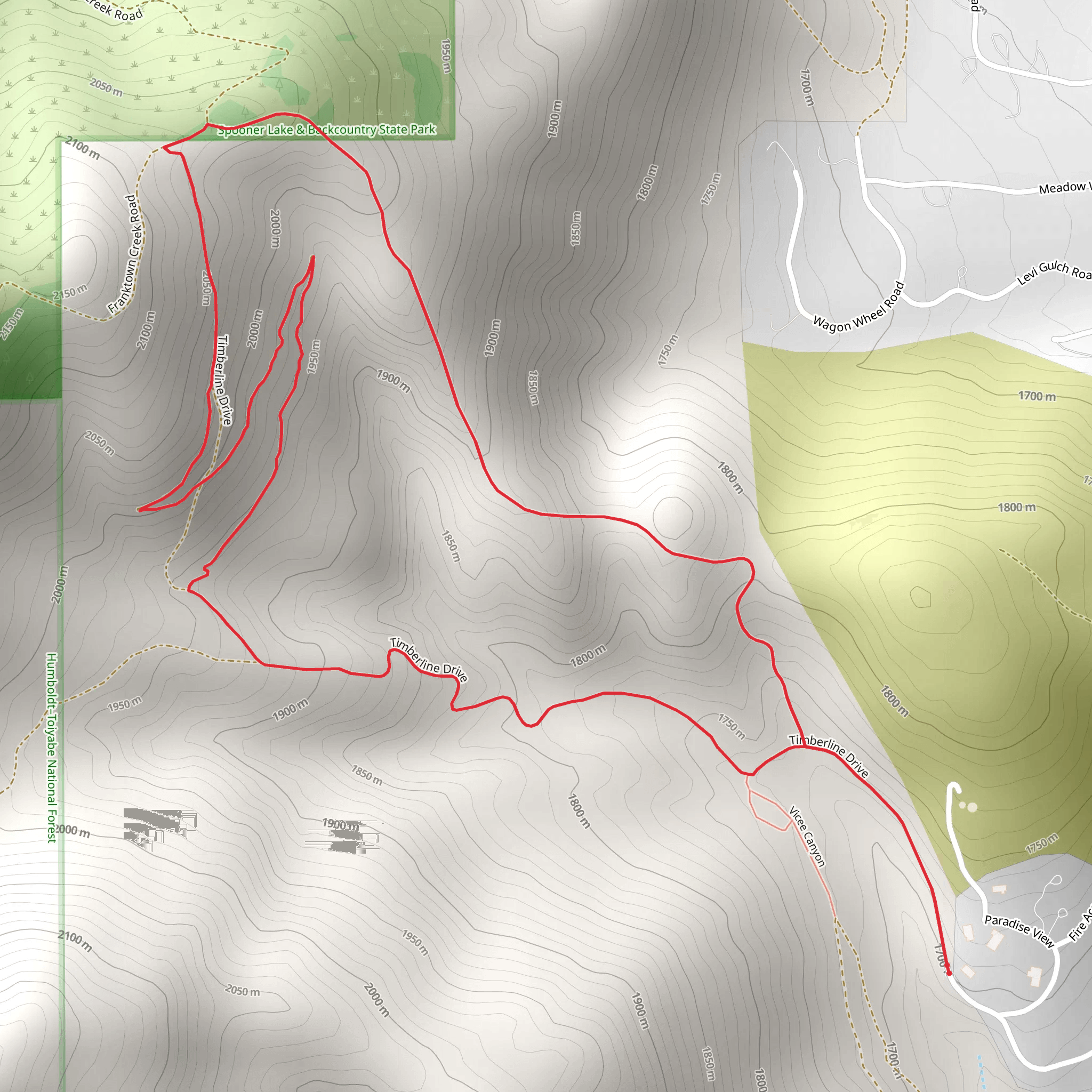 Timberline Drive Loop mobile static map