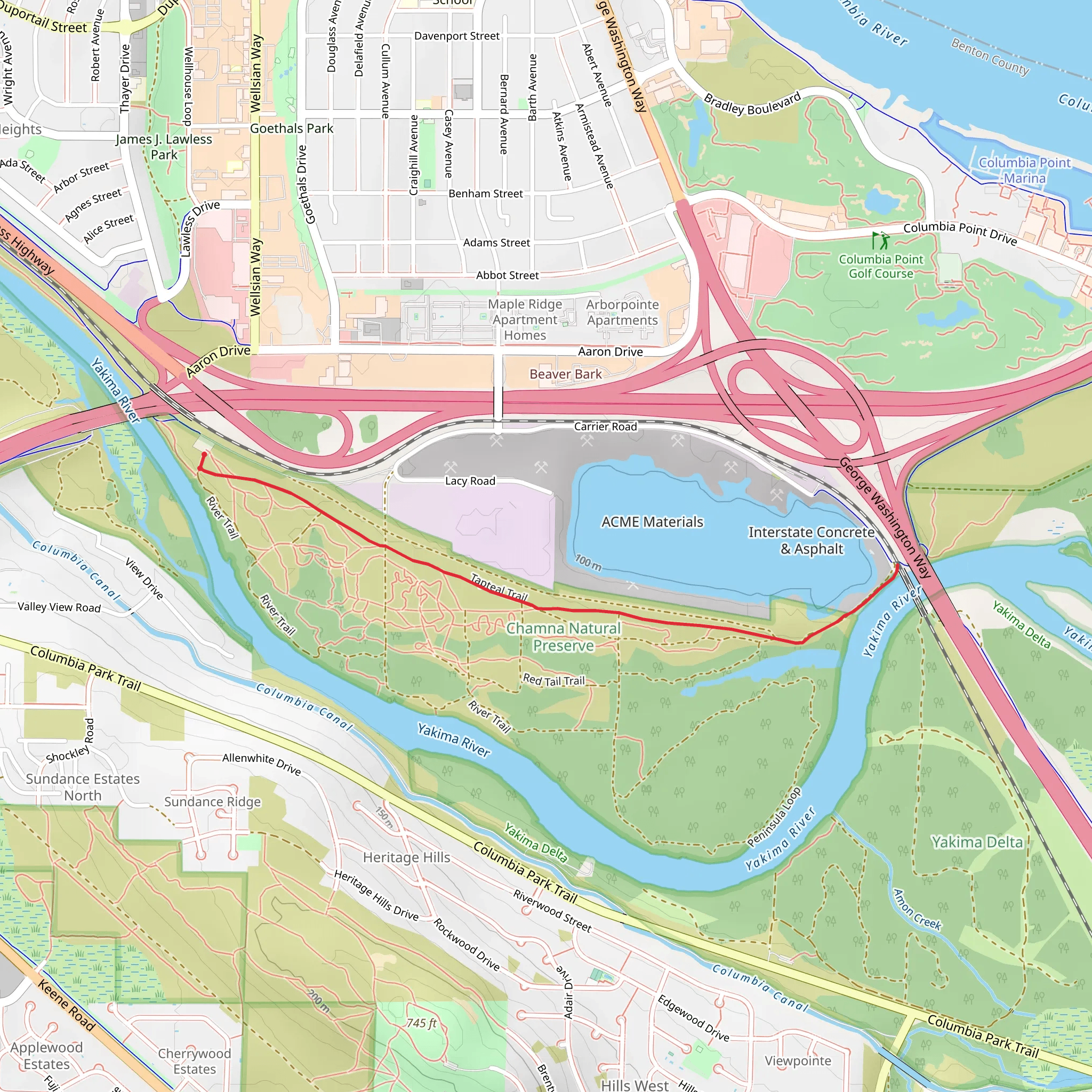Tapteal Trail - Chamna Natural Preserve mobile static map