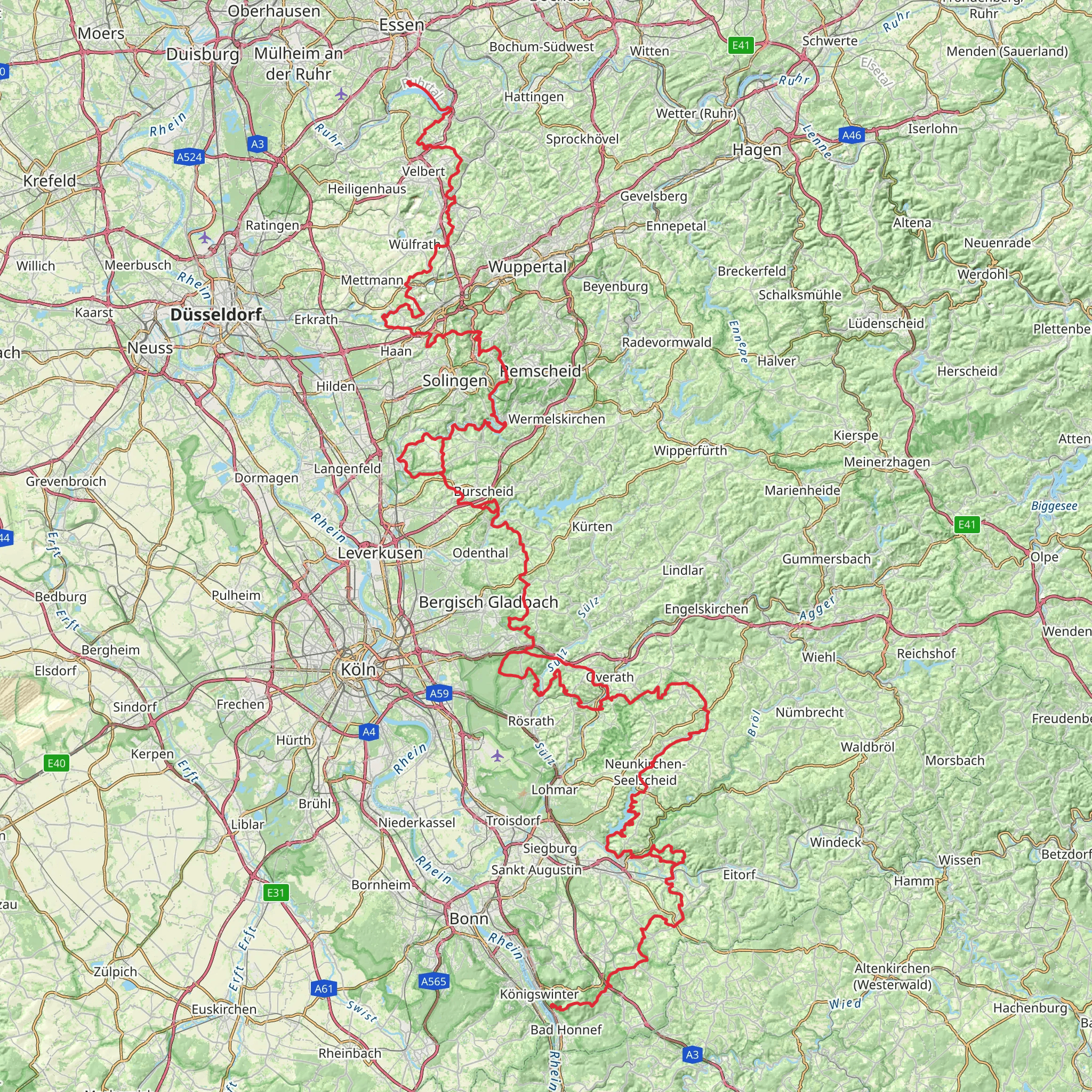 Bergischer Weg mobile static map