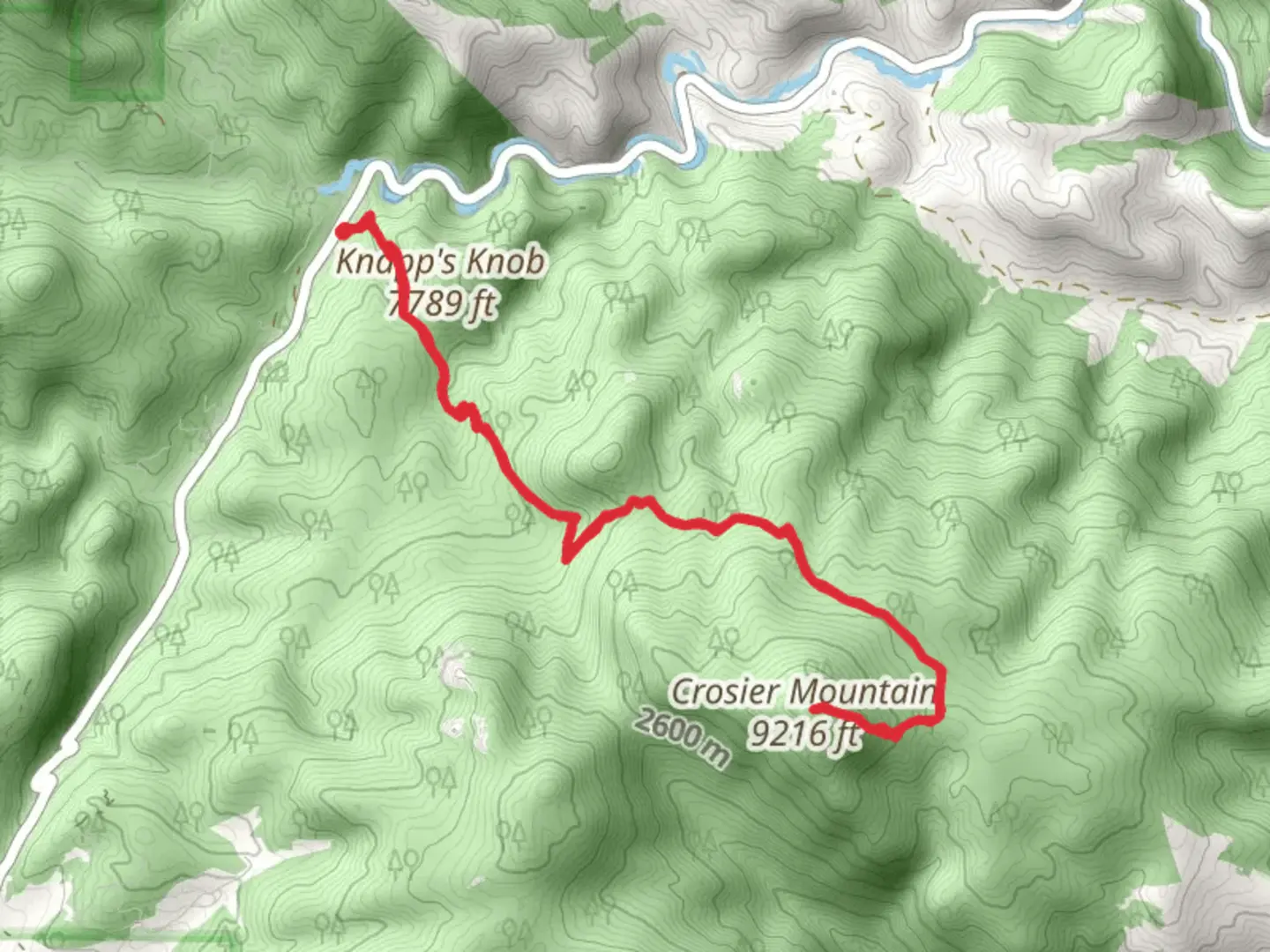 An image depicting the trail Crosier Mountain Trail - Devils Gulch Road and its surrounding area.