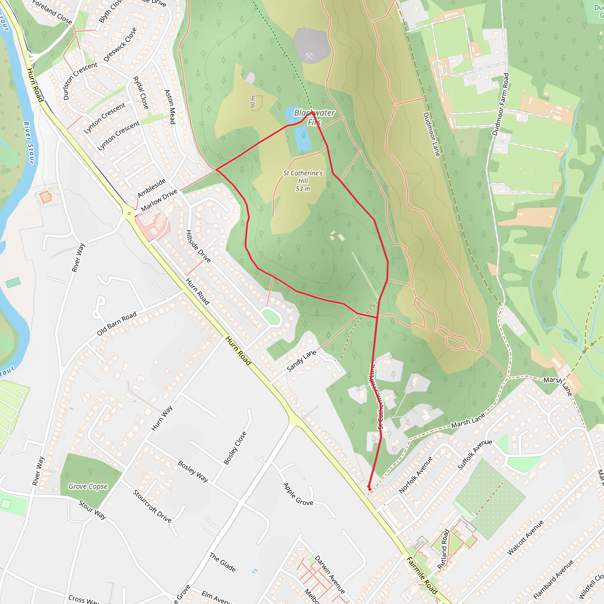St Catherine's Hill Loop mobile static map