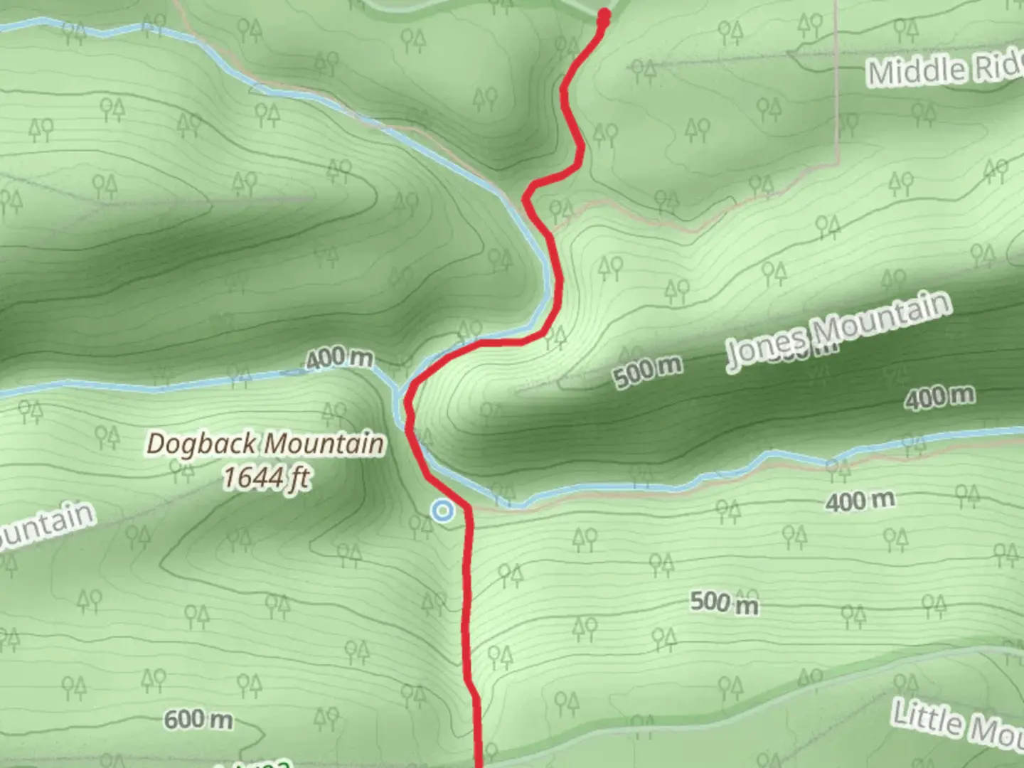 An image depicting the trail Panther Run and its surrounding area.