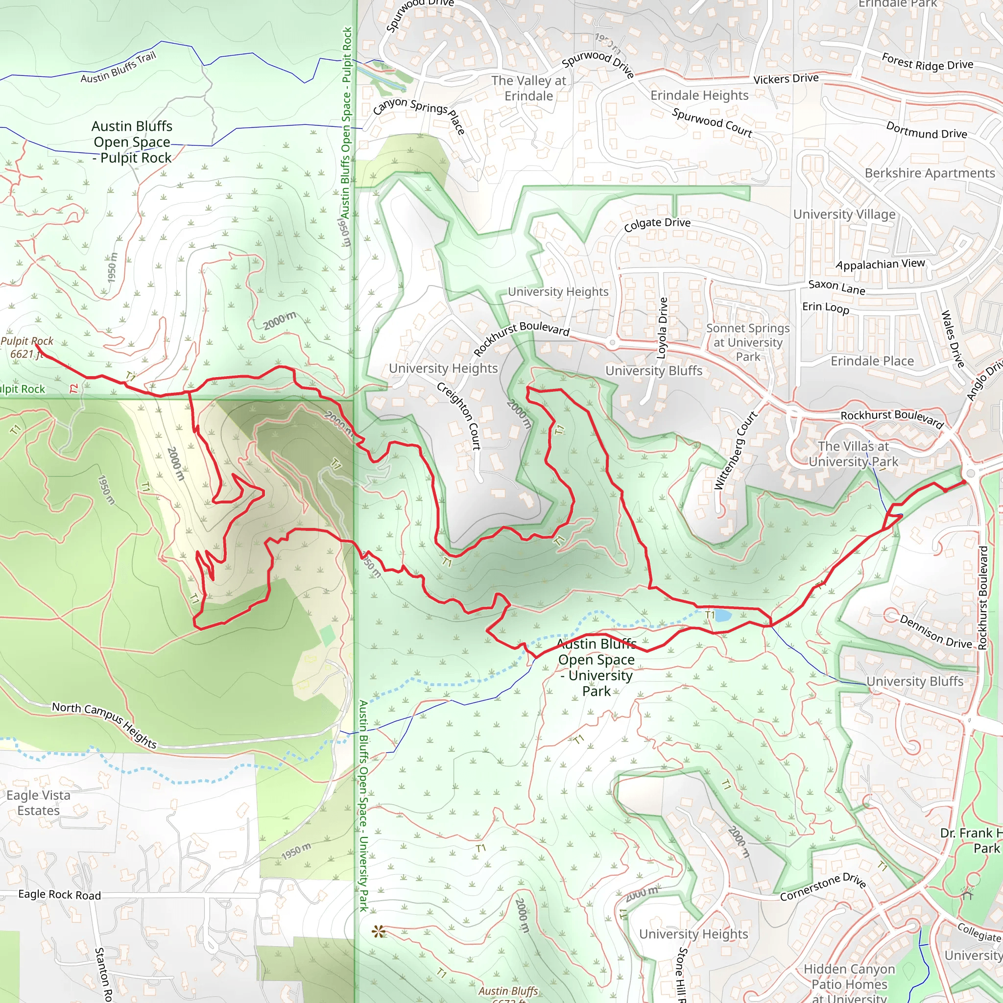 Pulpit Rock Trail, Cottonwood Creek Trail and Ute Valley Park Trail mobile static map