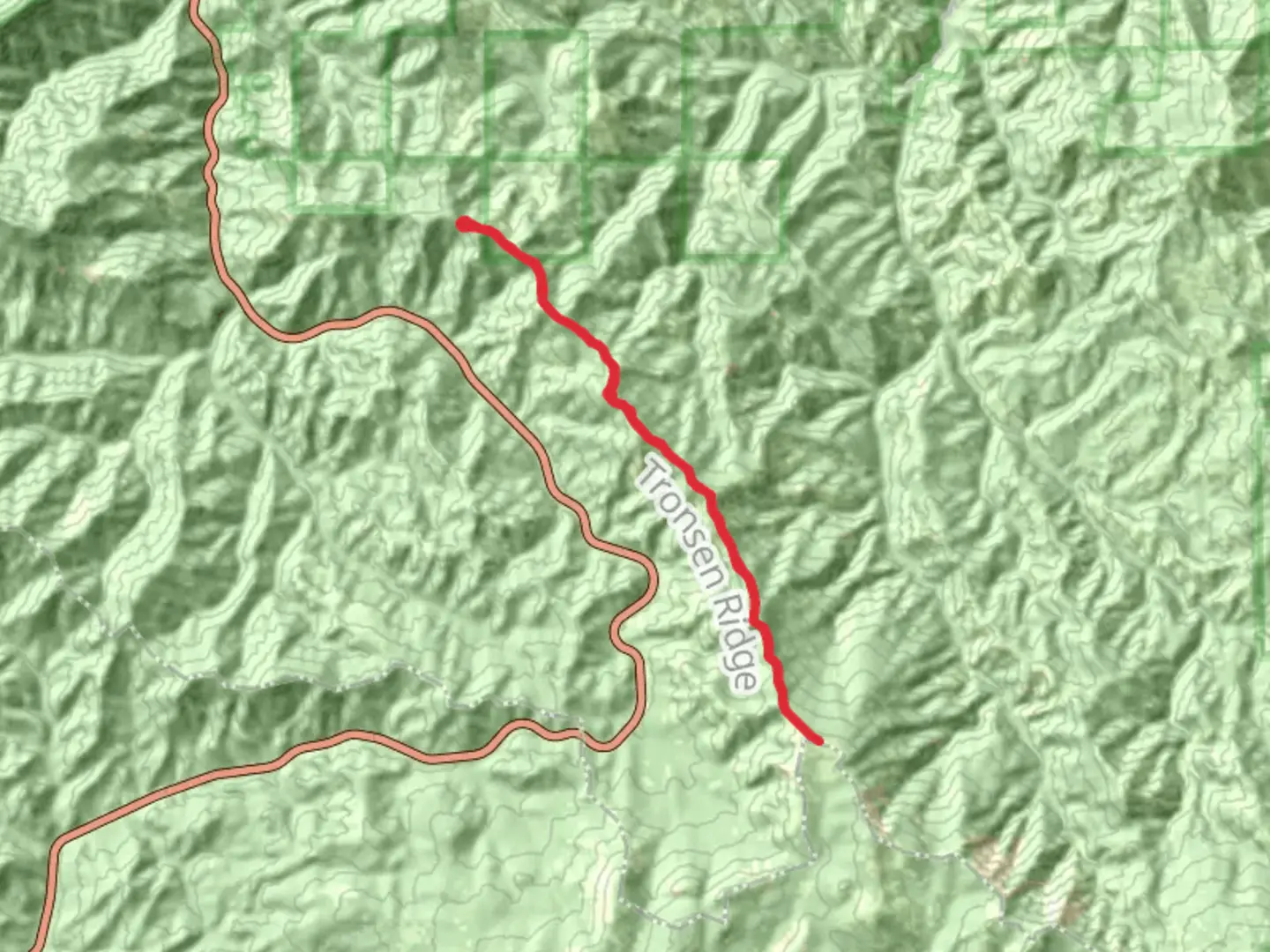 An image depicting the trail Tronsen Ridge Trail and its surrounding area.