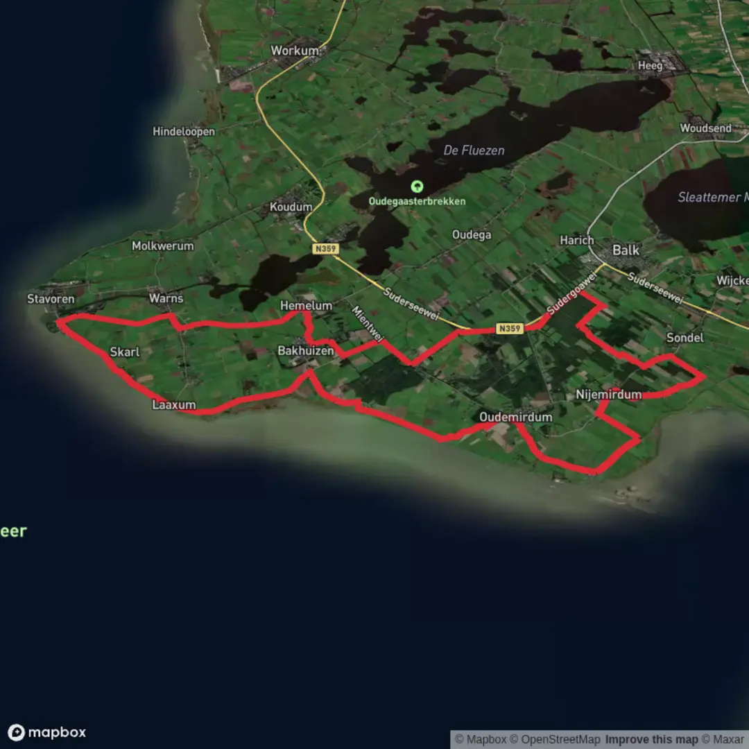 An image depicting the trail Rysterbosk, Wyldermerkbosk and Starnumanbosk Loop and its surrounding area.