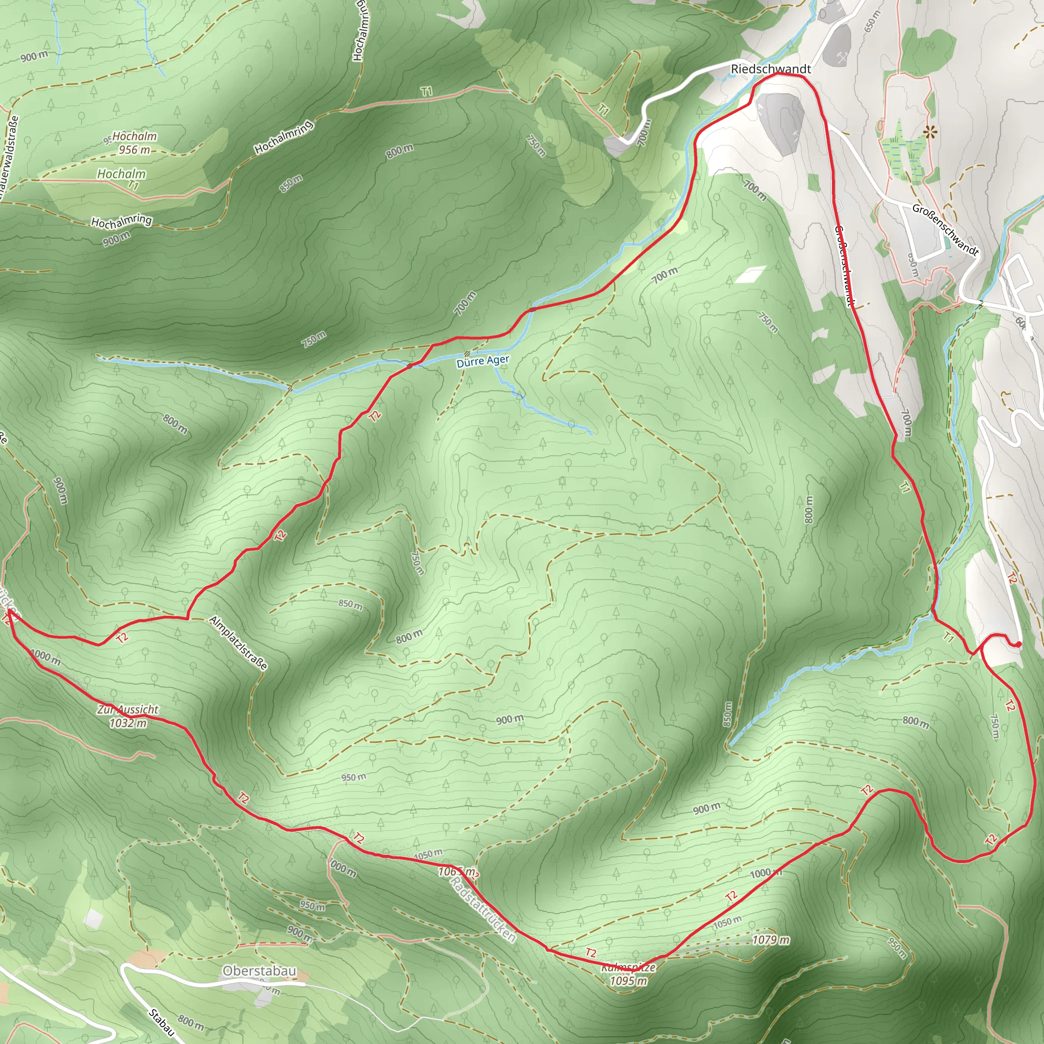 Mount Kulm Lookout Tower Loop mobile static map