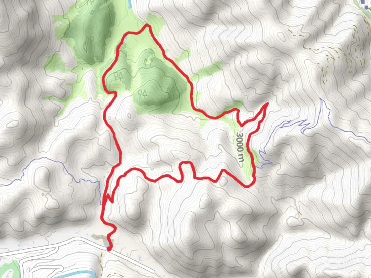 An image depicting the trail Horseshoe Gulch, Red and Colorado Loop Trail and its surrounding area.