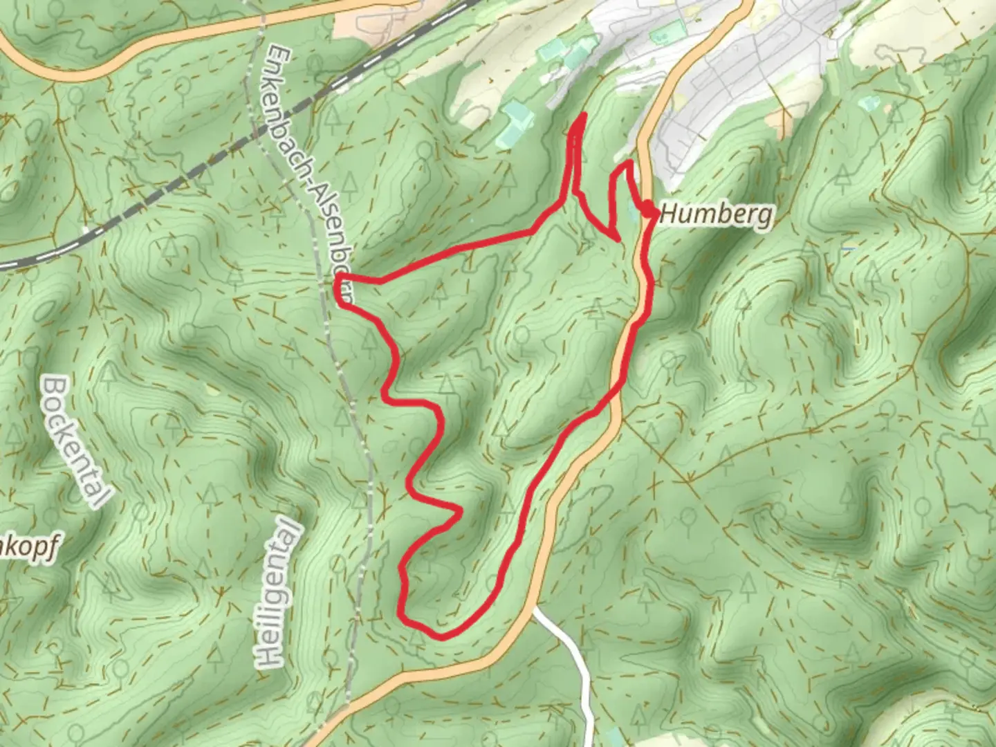 An image depicting the trail Hochspeyer Wanderweg 3 and its surrounding area.