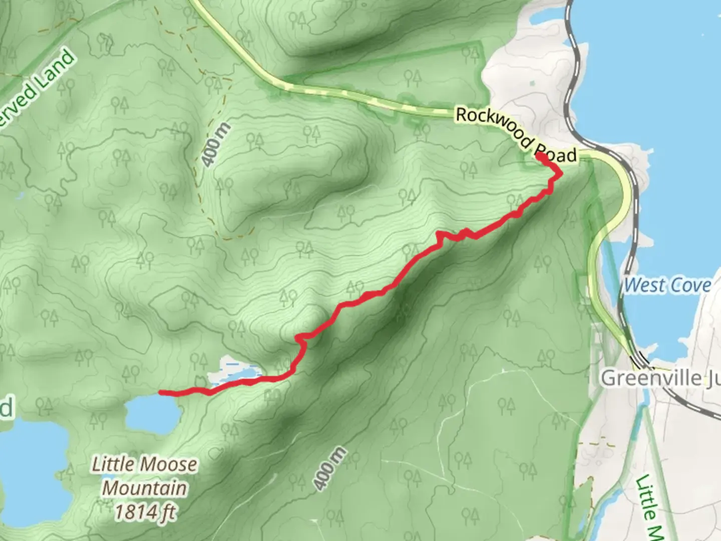 An image depicting the trail Little Moose Hiking Trail and its surrounding area.