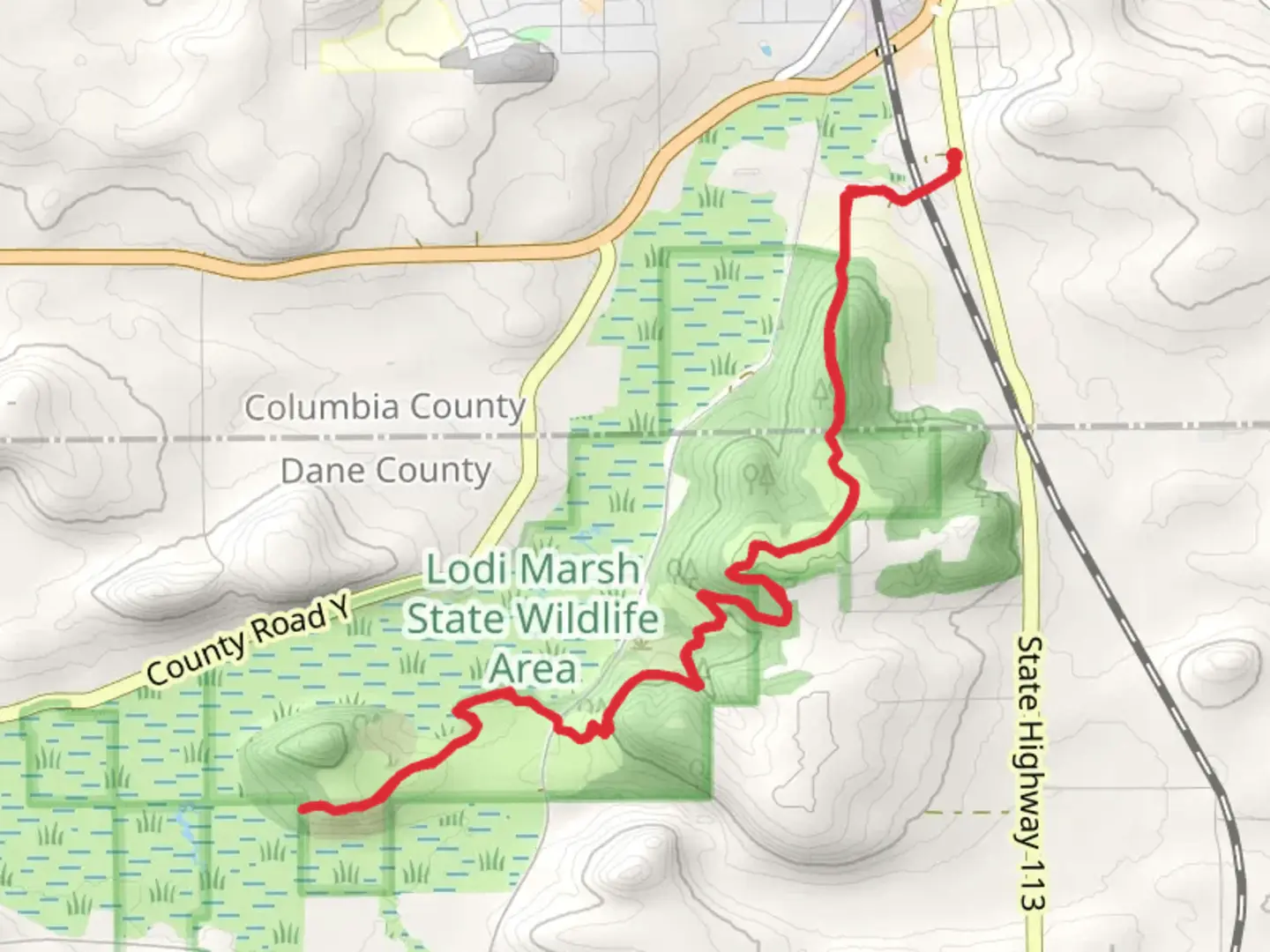 An image depicting the trail Ice Age Trail and its surrounding area.
