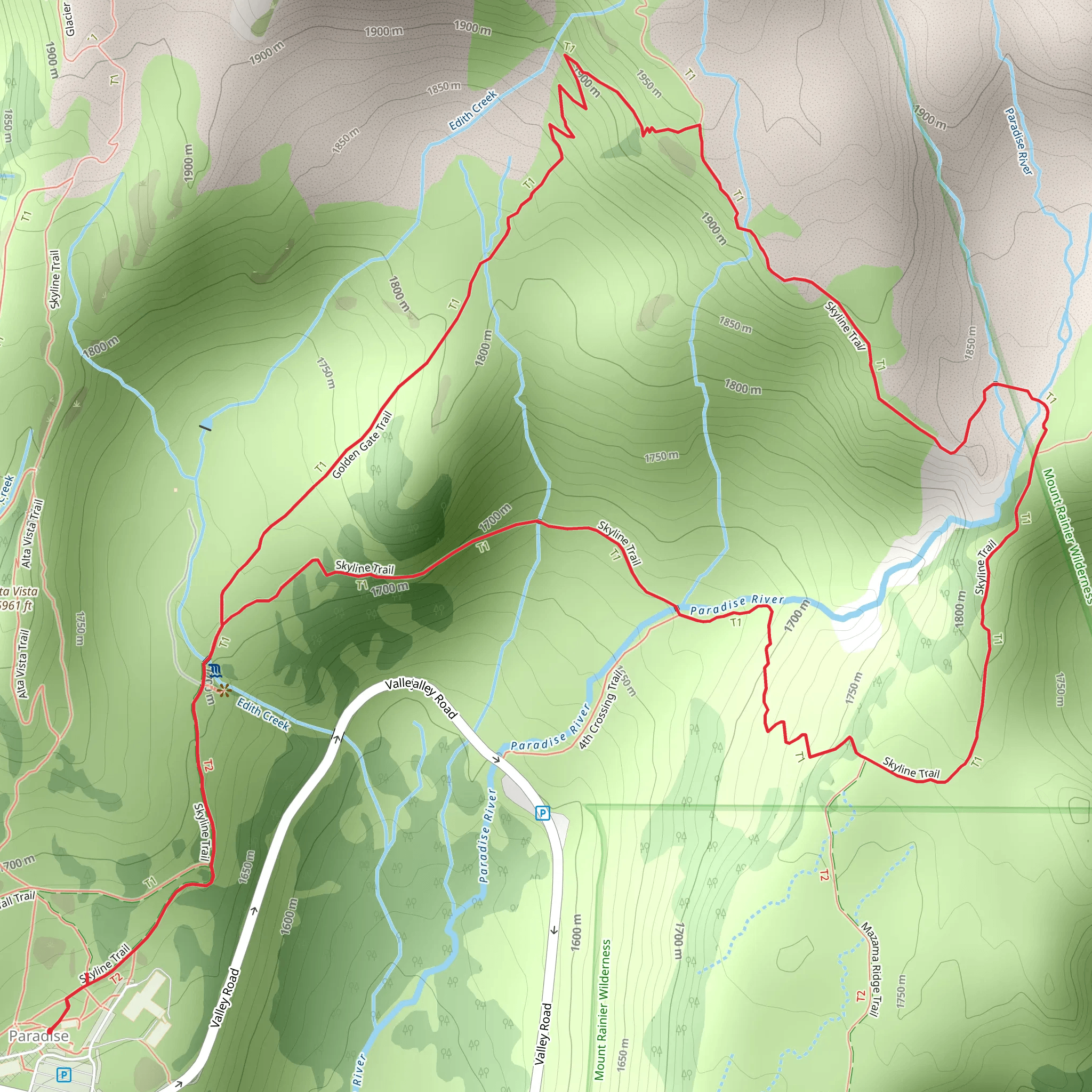 Golden Gate Trail and Skyline Trail mobile static map