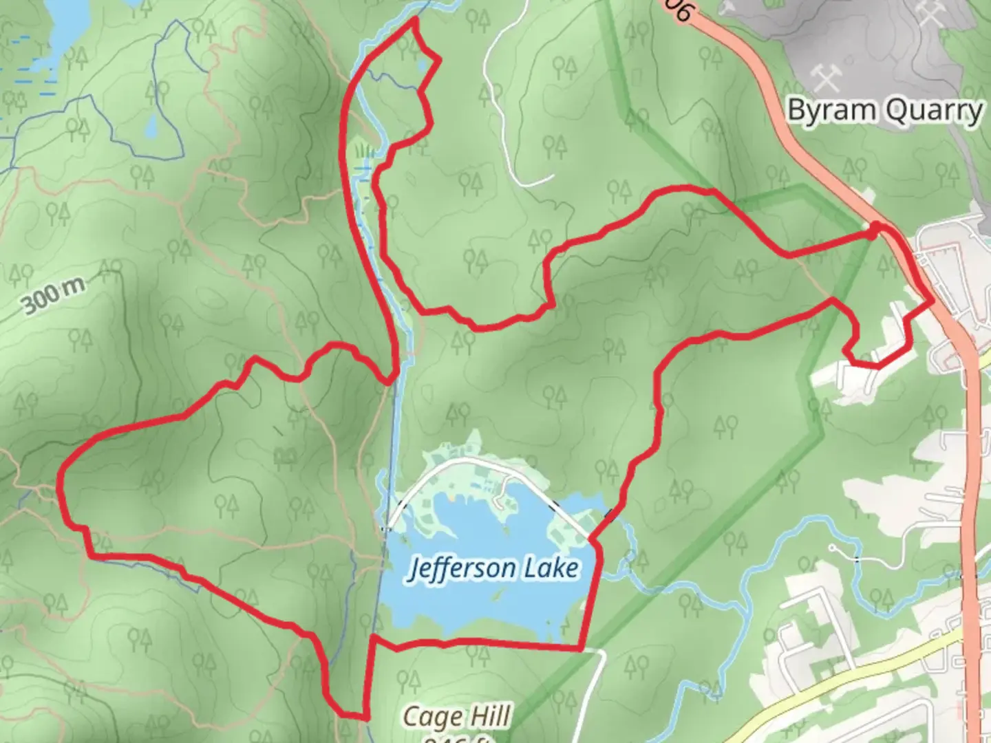 An image depicting the trail Byram, Jefferson Lake and Highlands Loop Trail and its surrounding area.