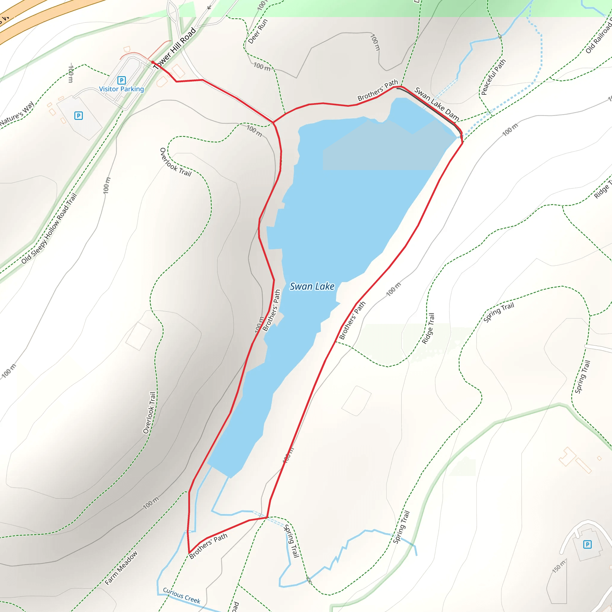 Swan Lake Loop from Tower Hill Road mobile static map