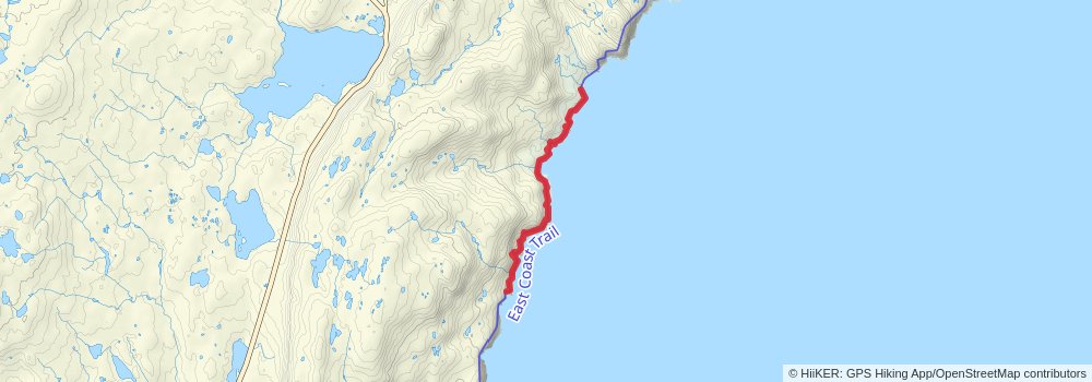 East Coast Trail stage 10 Map