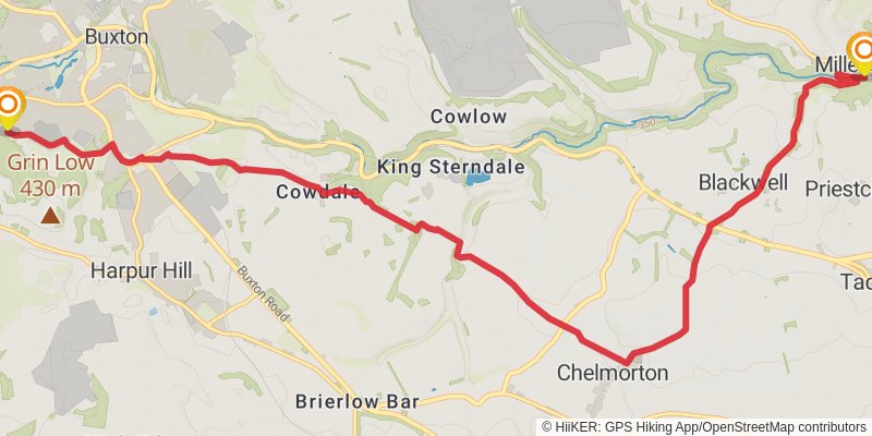 Carlisle to Cat and Fiddle Walk stage 41 Map