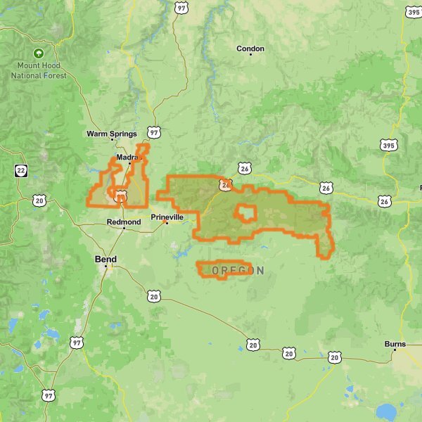 Ochoco National Forest mobile static map