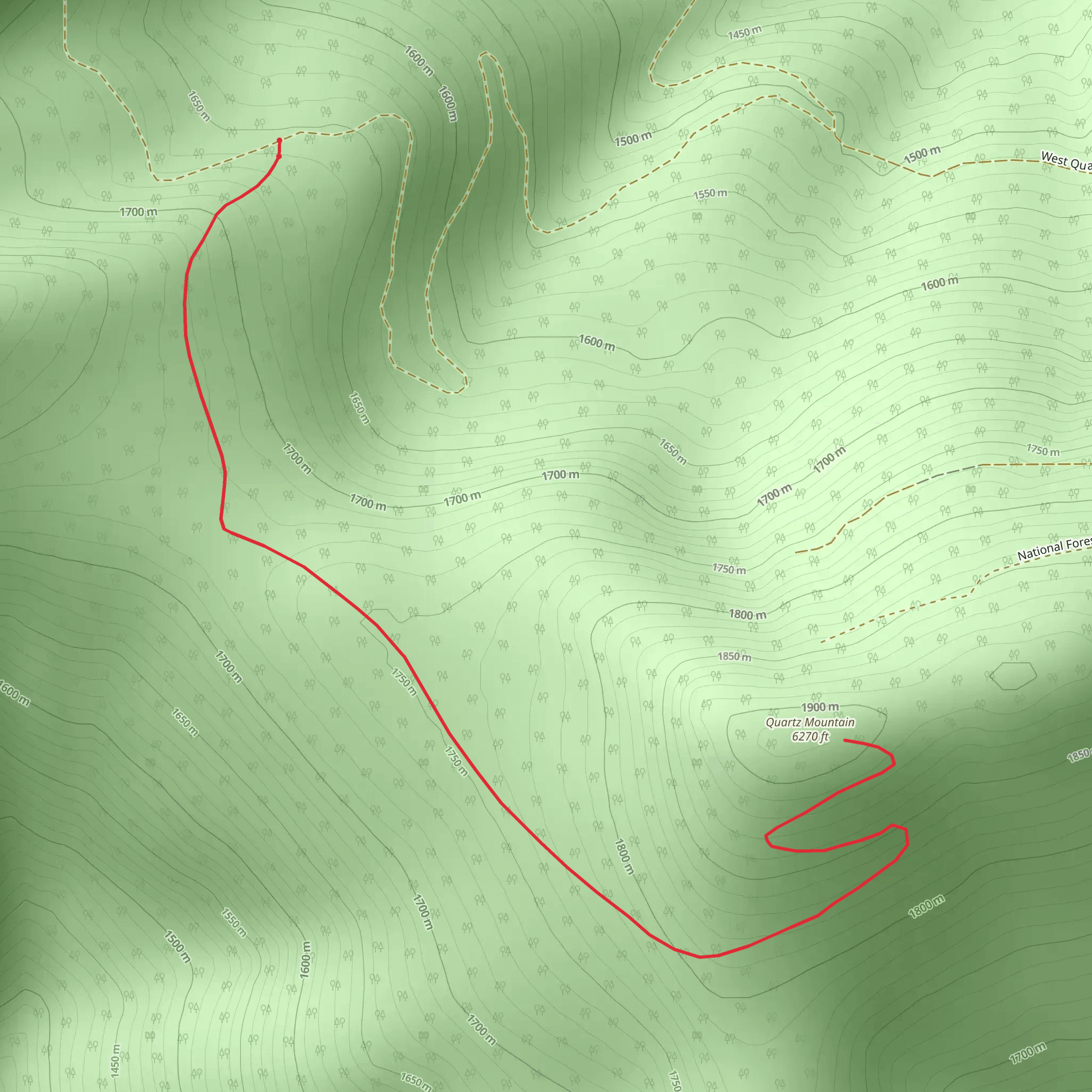Quartz Mountain Trail mobile static map