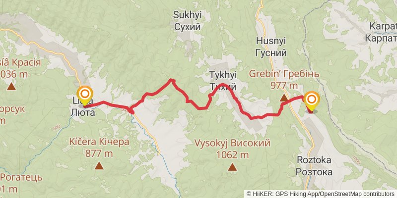 Trans Carpathian Hike stage 44 Map
