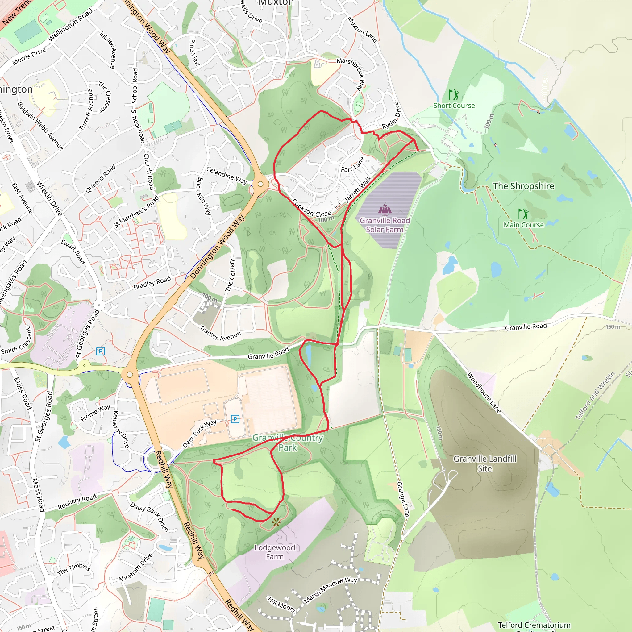Granville Country Park and Shafts Loop mobile static map