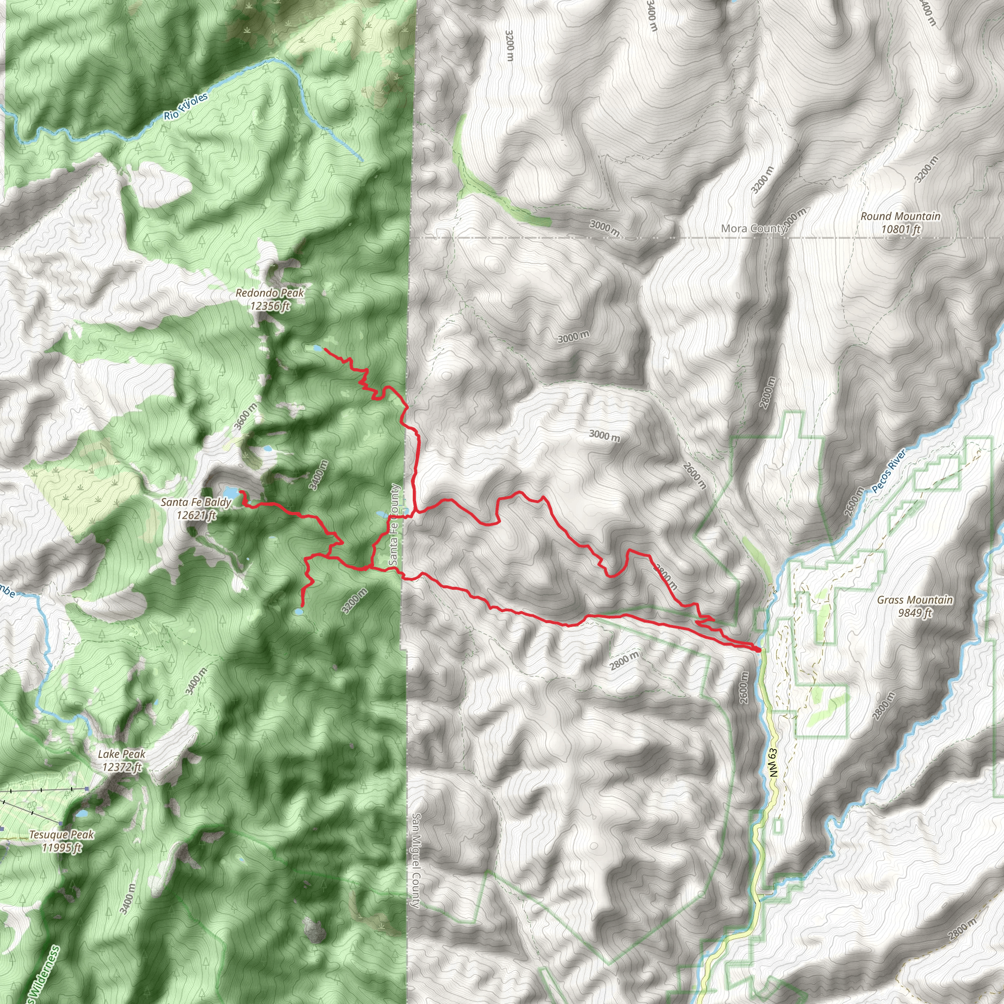 Lake Katherine and Lake Johnson via Winsor Ridge Trail mobile static map
