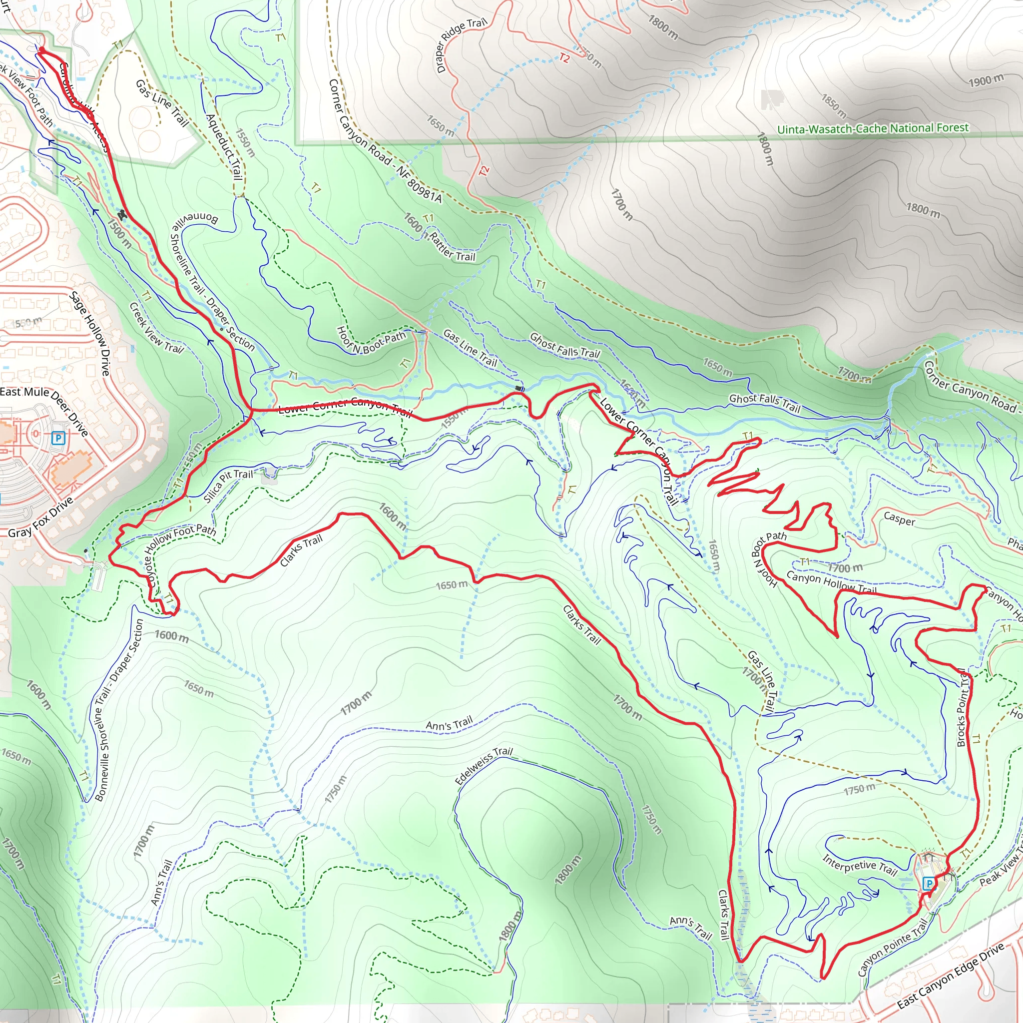 Clarks Trail and Hoof N Boot Loop mobile static map