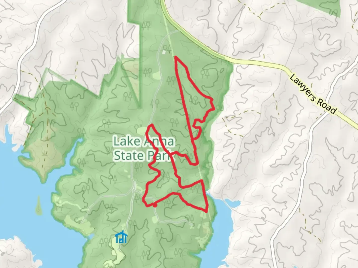 An image depicting the trail Mill Pond, Gold Hill and Sawtooth Loop Trail and its surrounding area.