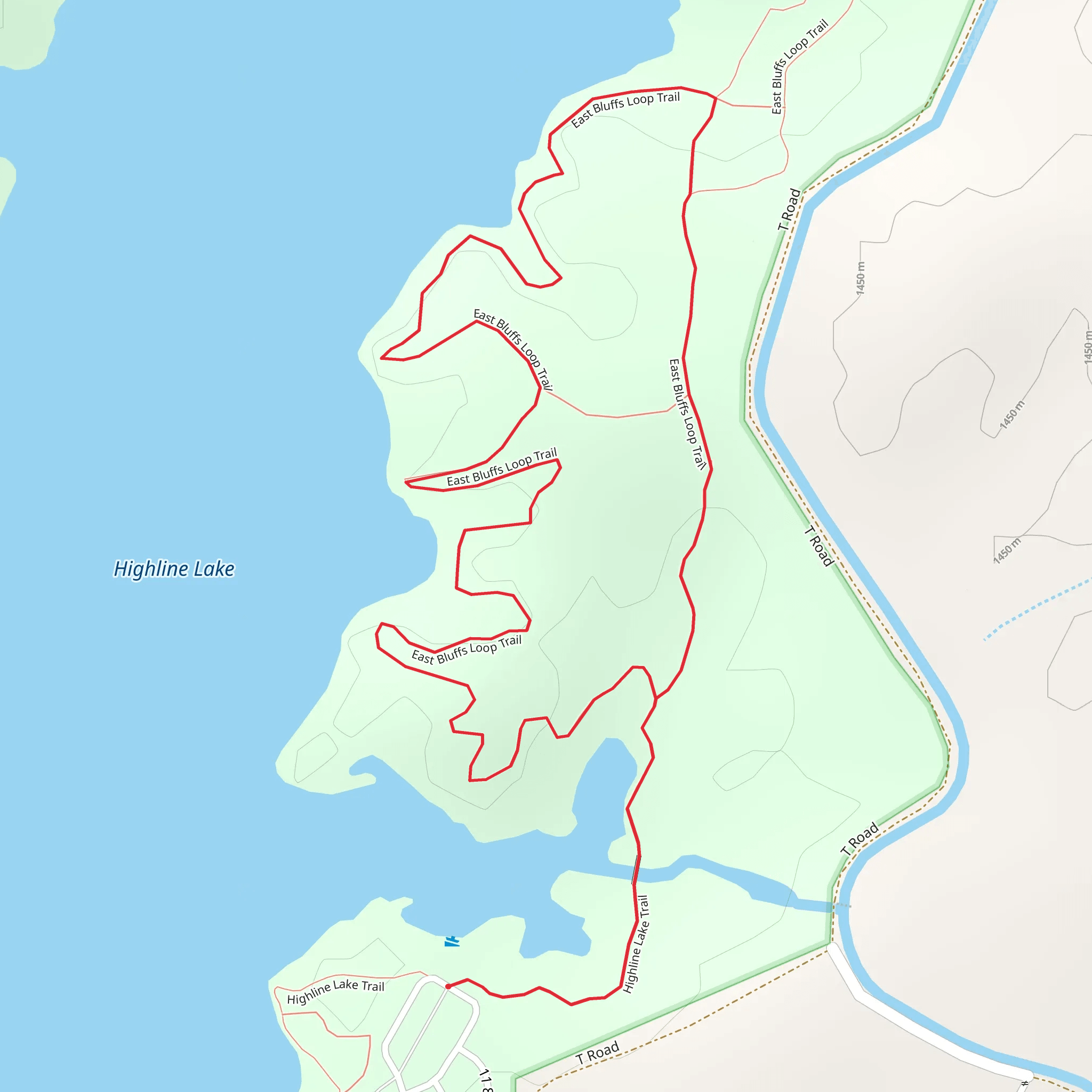 East Bluffs Loop via Highline Lake Trail mobile static map