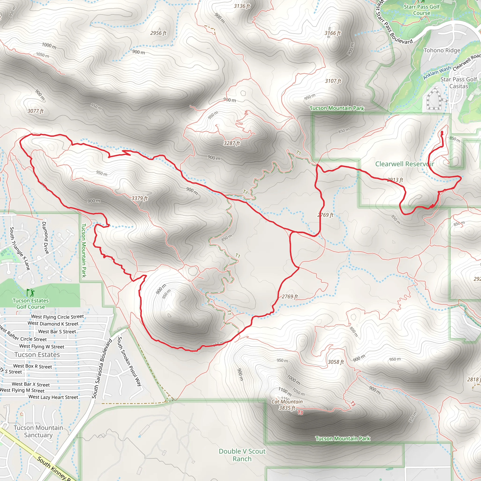 Rock Wren, Yetman and Sarasota Loop Trail mobile static map