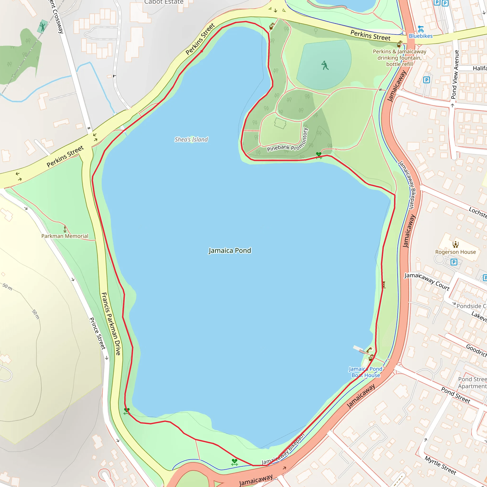 Jamaica Pond Loop Trail mobile static map