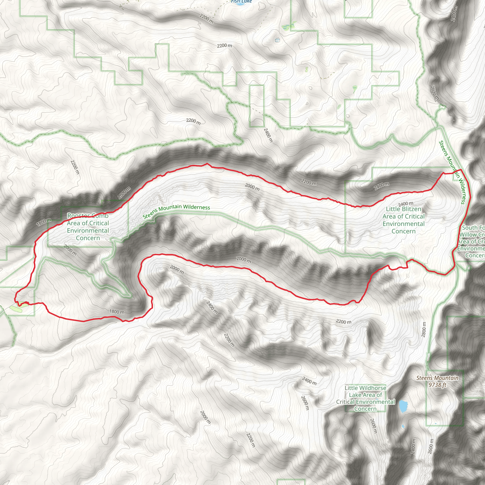 Big Indian and Little Blitzen Loop Trail mobile static map