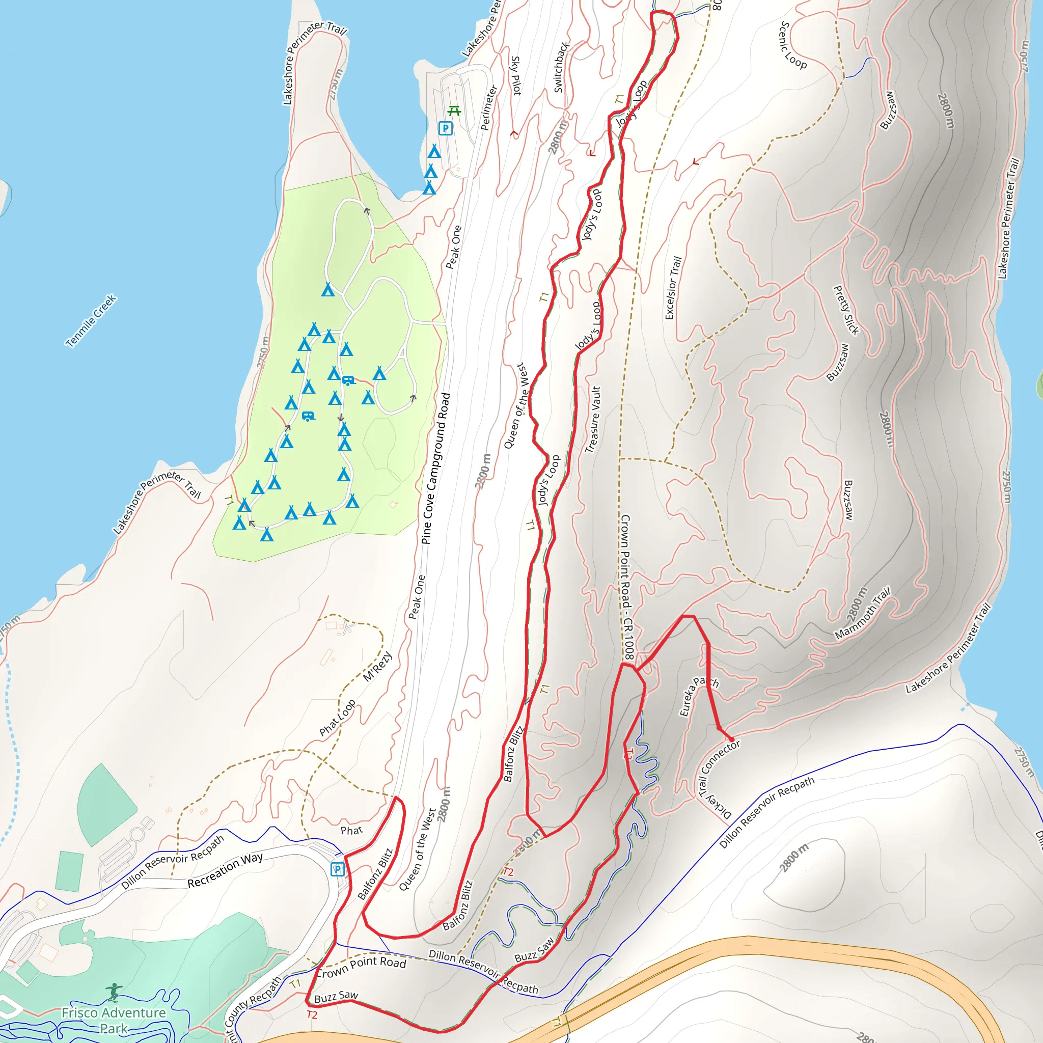 Crown Point, Jody's and Balfonz Blitz Loop mobile static map