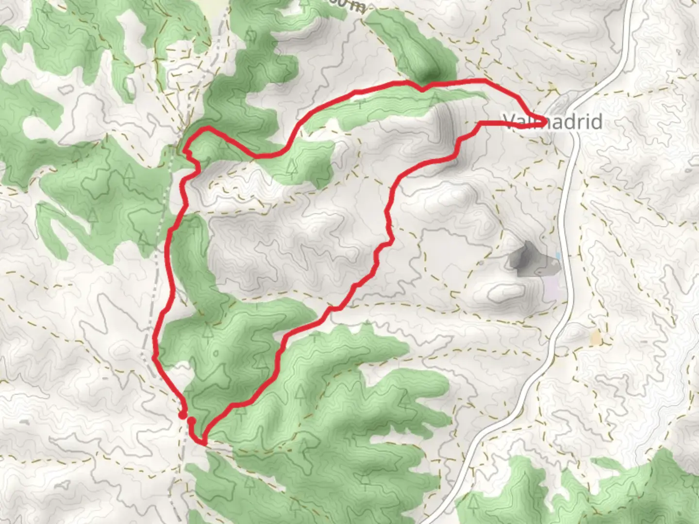 An image depicting the trail Around the Mountains of Valmadrid PR Z 083-d and its surrounding area.
