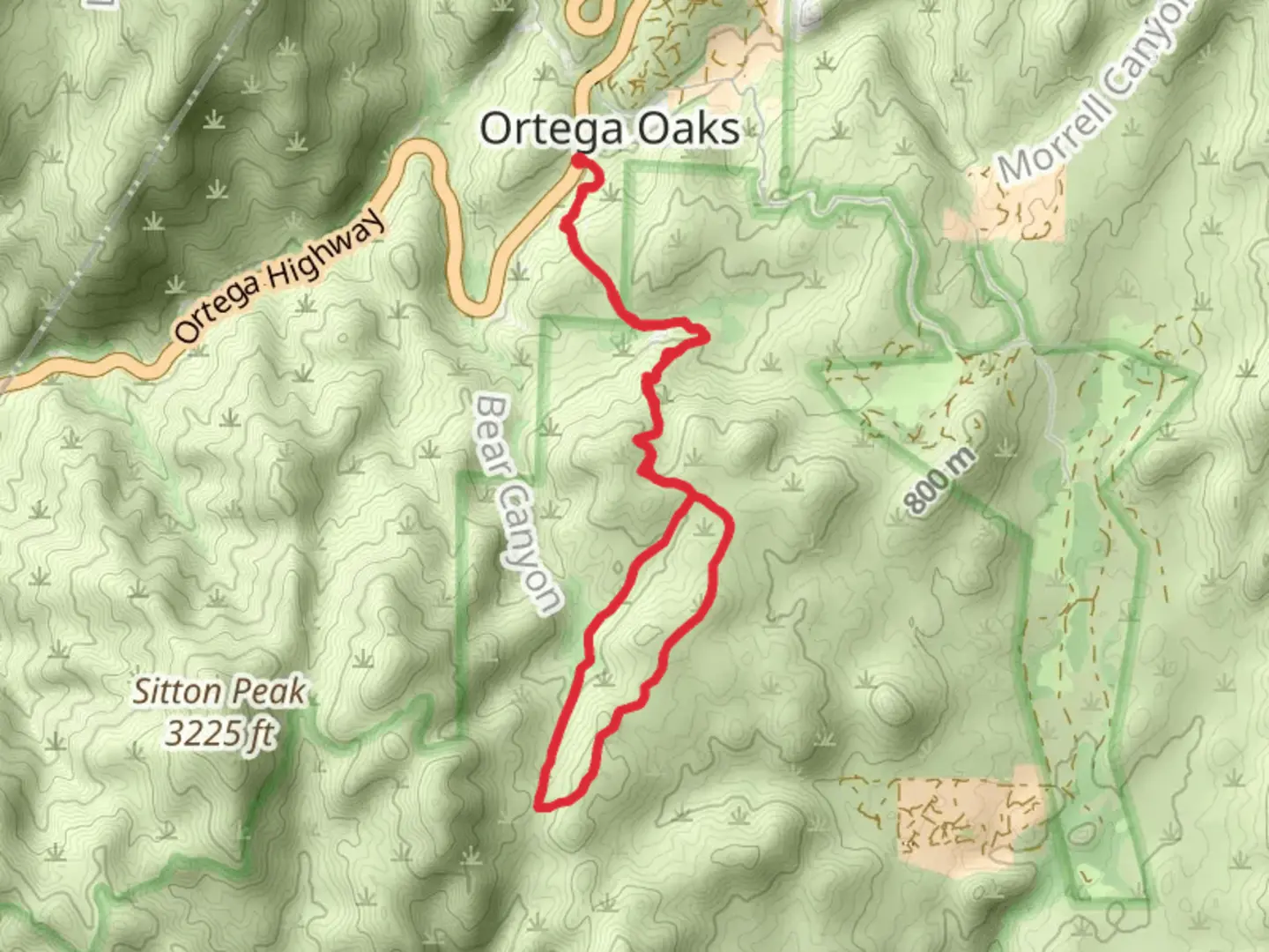 An image depicting the trail Four Corners Loop via Bear Canyon Trail and its surrounding area.