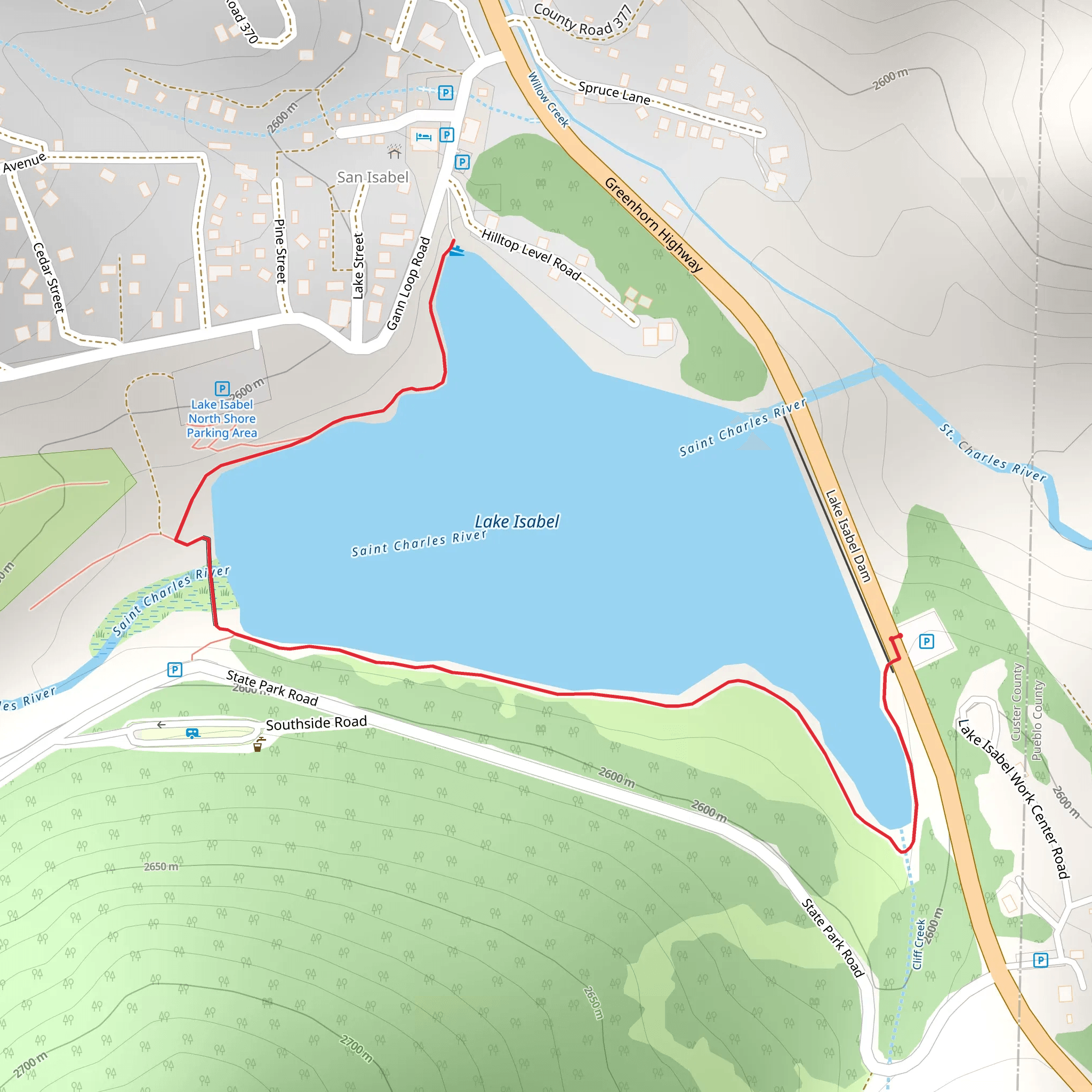 Saint Charles River - Lake Isabel mobile static map