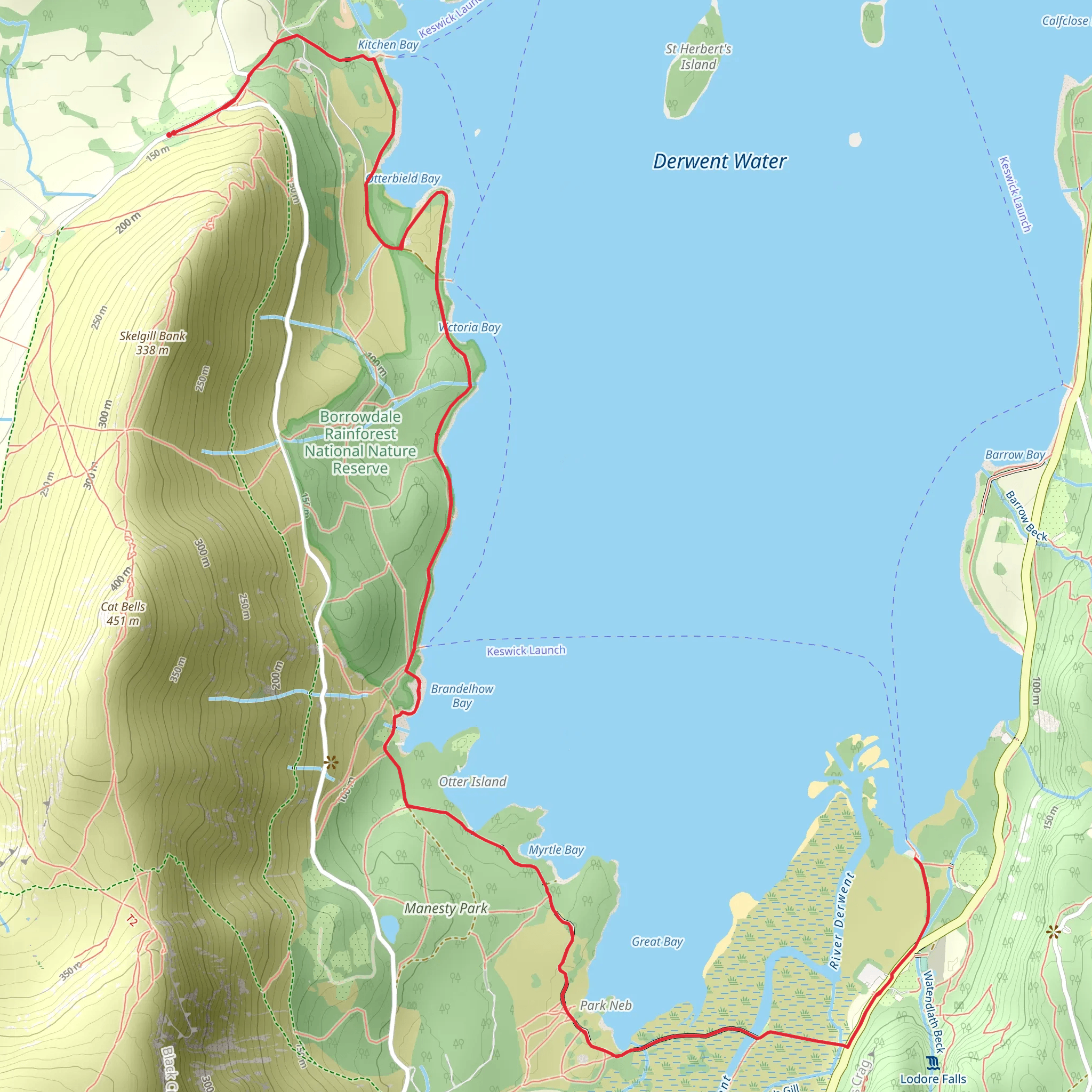 Derwent Water Shore Walk mobile static map