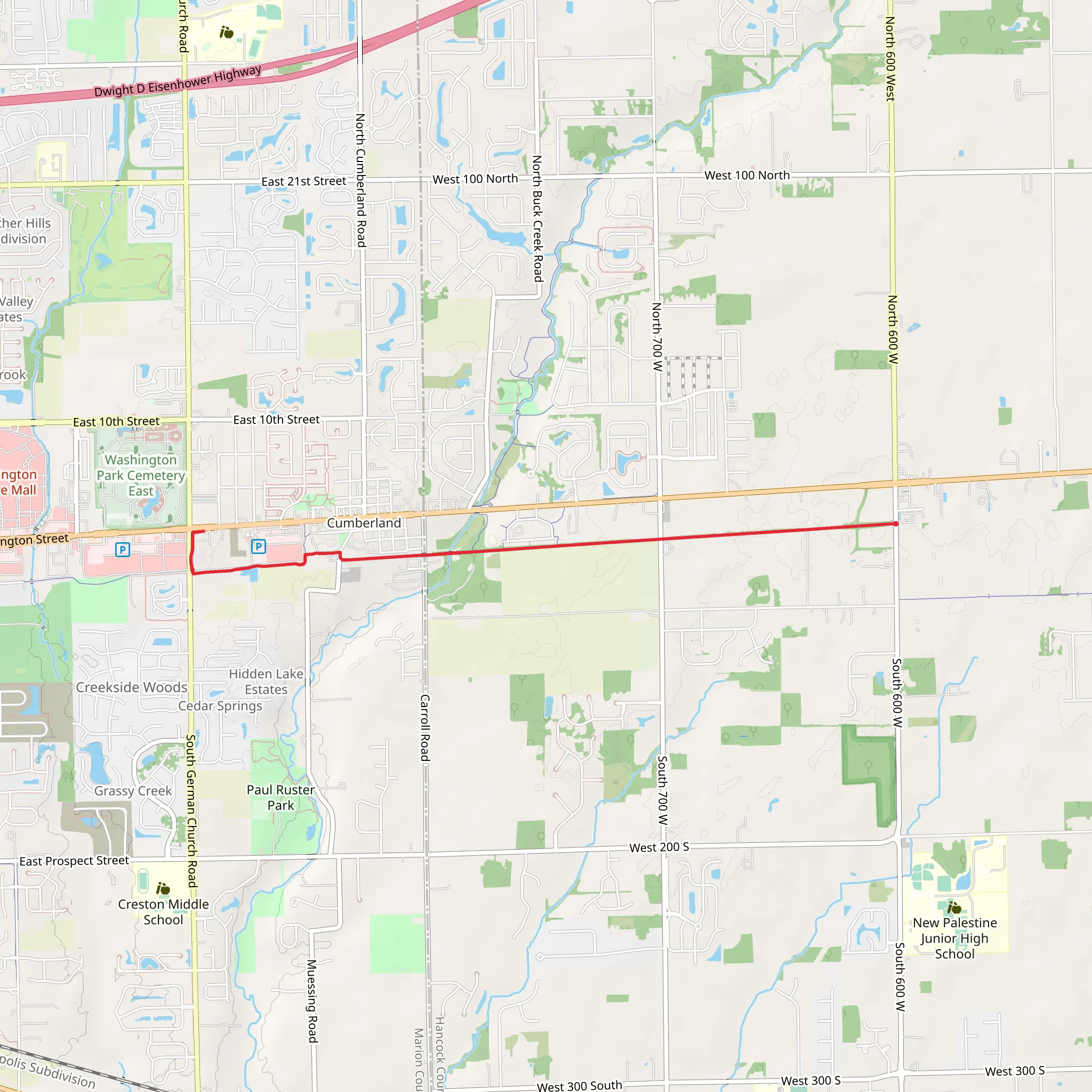 Pennsy Trail from South 600 W mobile static map
