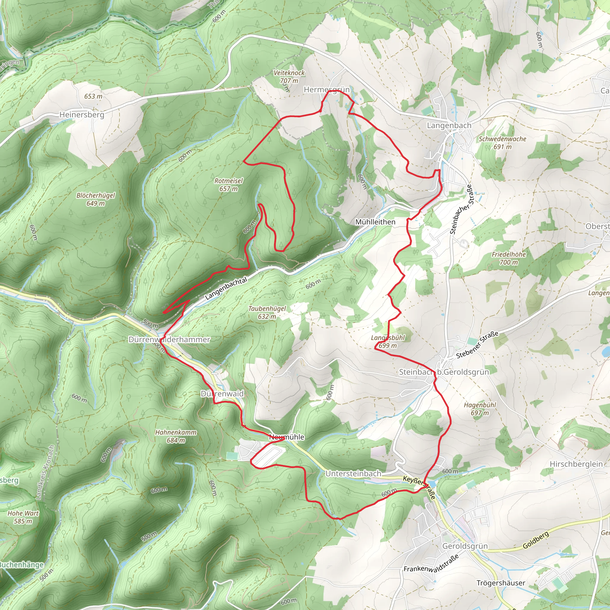 Hermesgrun and Langesbuhl Loop mobile static map