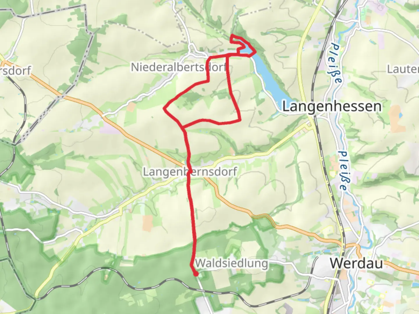 An image depicting the trail Koberbachtalsperre Vorsperre Loop and its surrounding area.